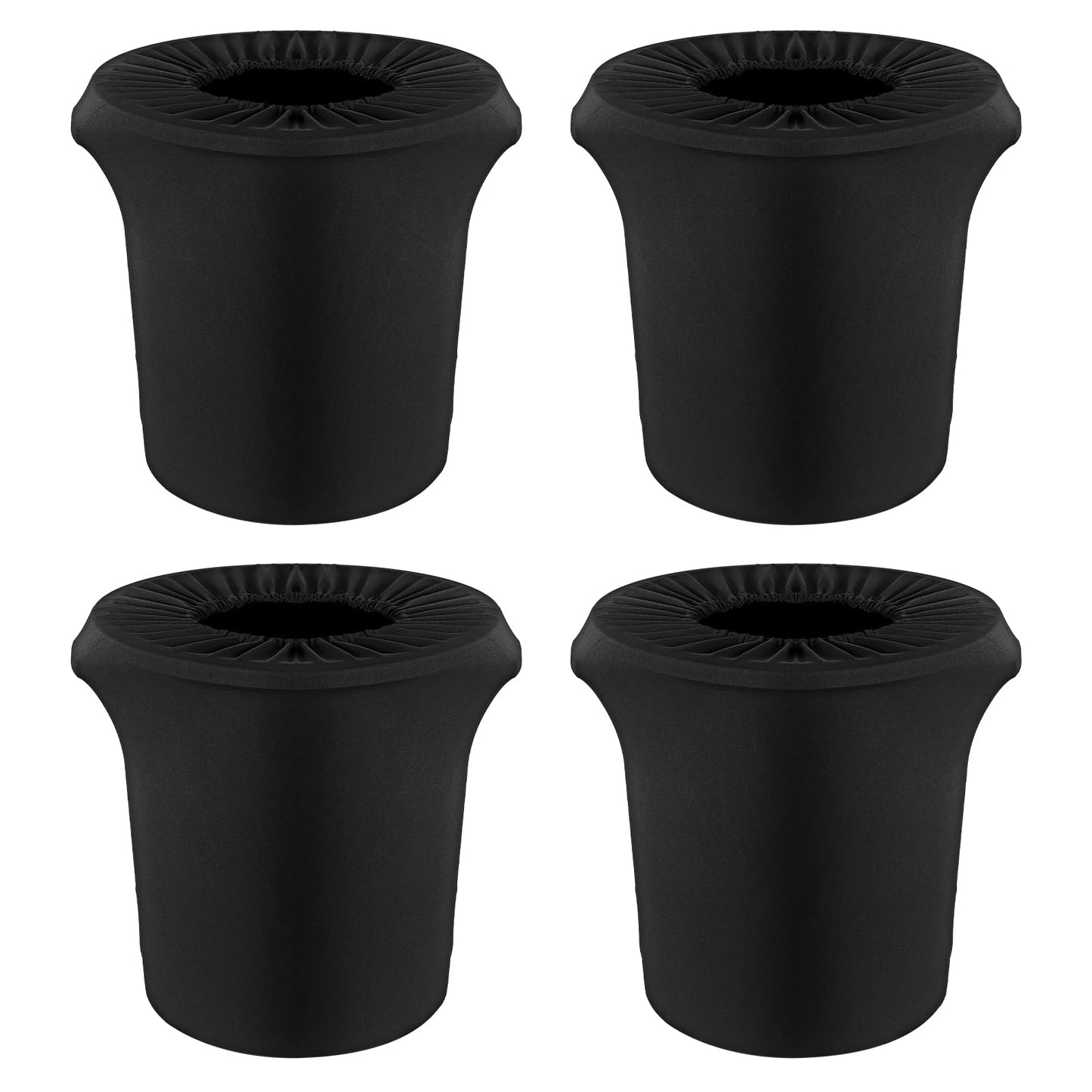 4-Pack Black Spandex Trash Can Covers for 32 Gallon Round Outdoor Bins - Decorative Elastic Bin Wraps for Weddings and Events