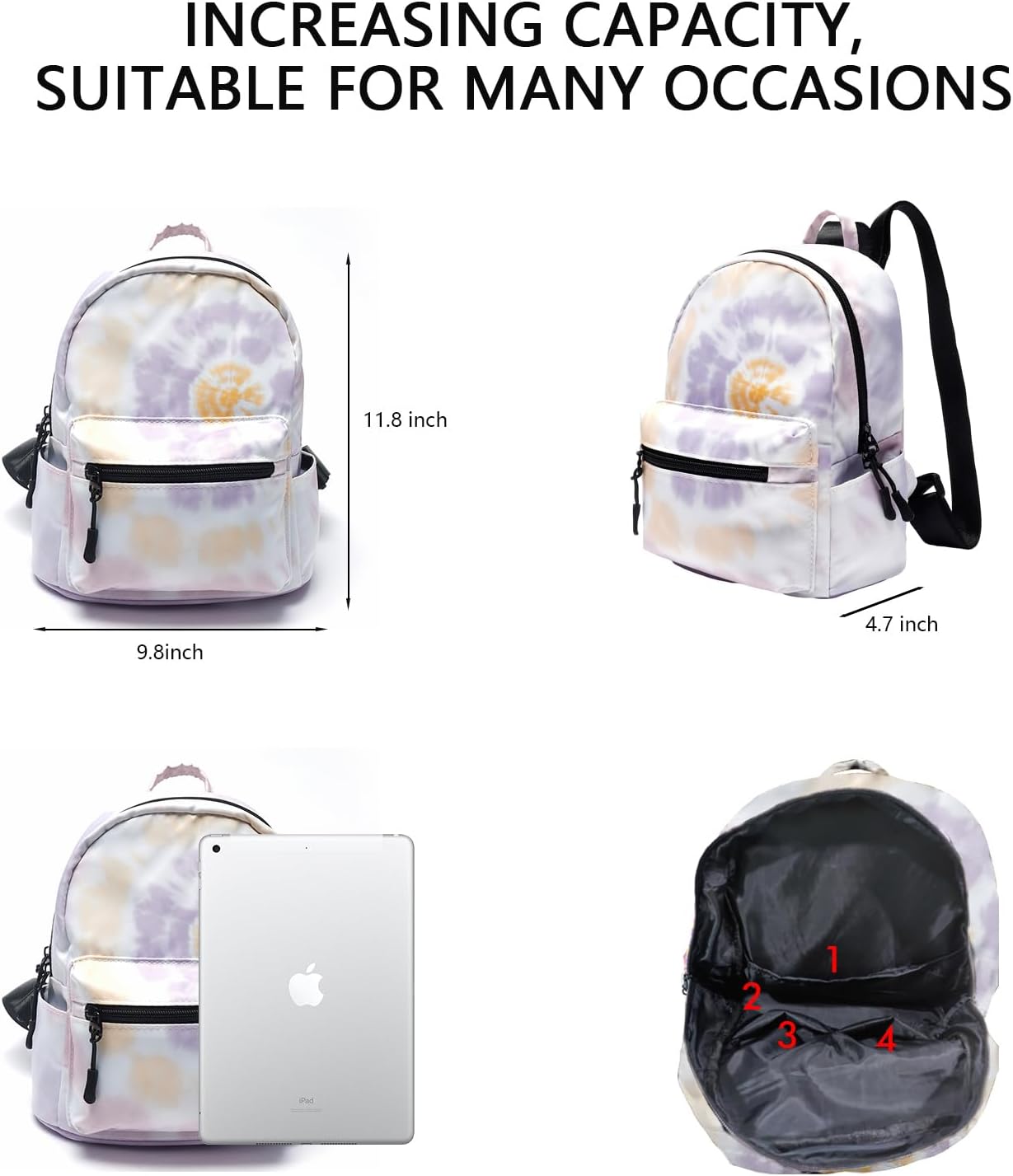 Lightweight Waterproof Mini Backpack for Kids and Women, Colorful Designs