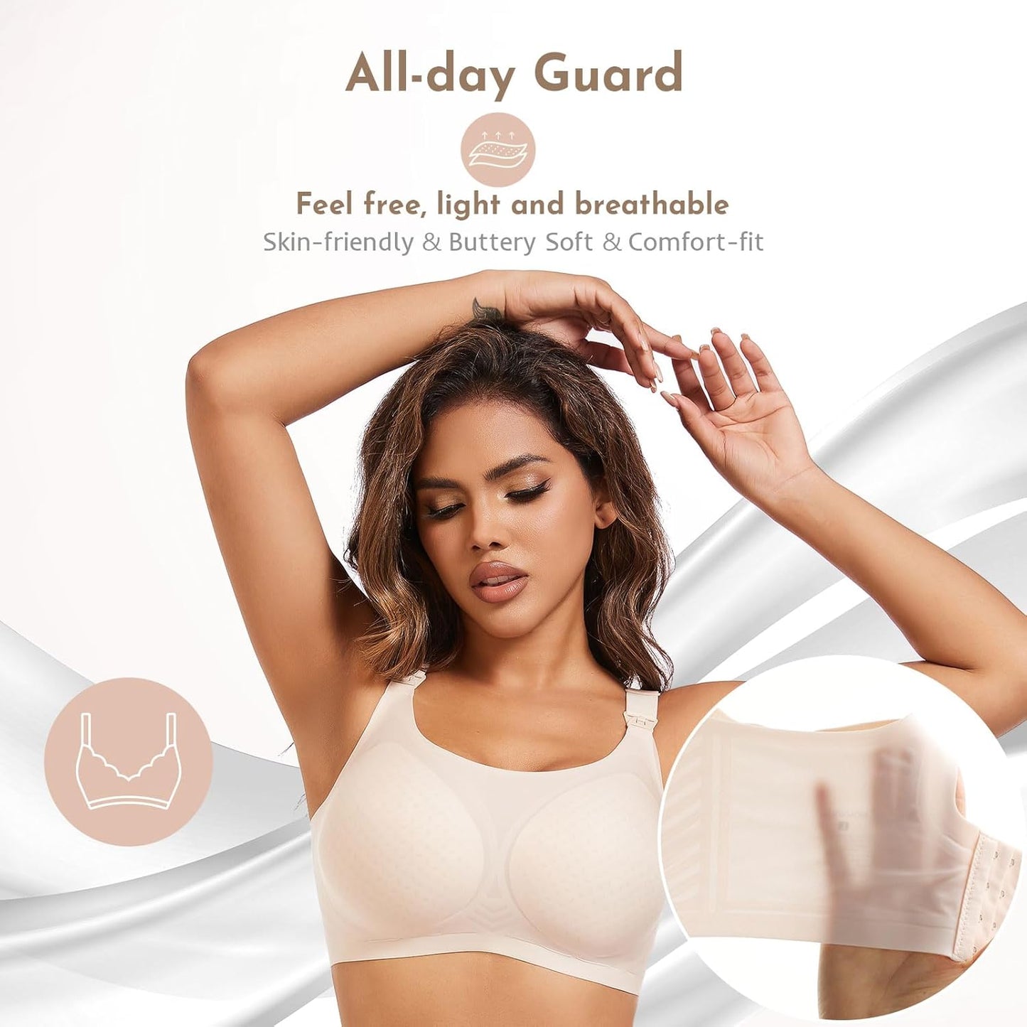 Ultra Comfort 3-Pack XL Nursing Bras for Breastfeeding - Seamless, Breathable Mesh & Natural Shape Support for Maternity & Pregnancy