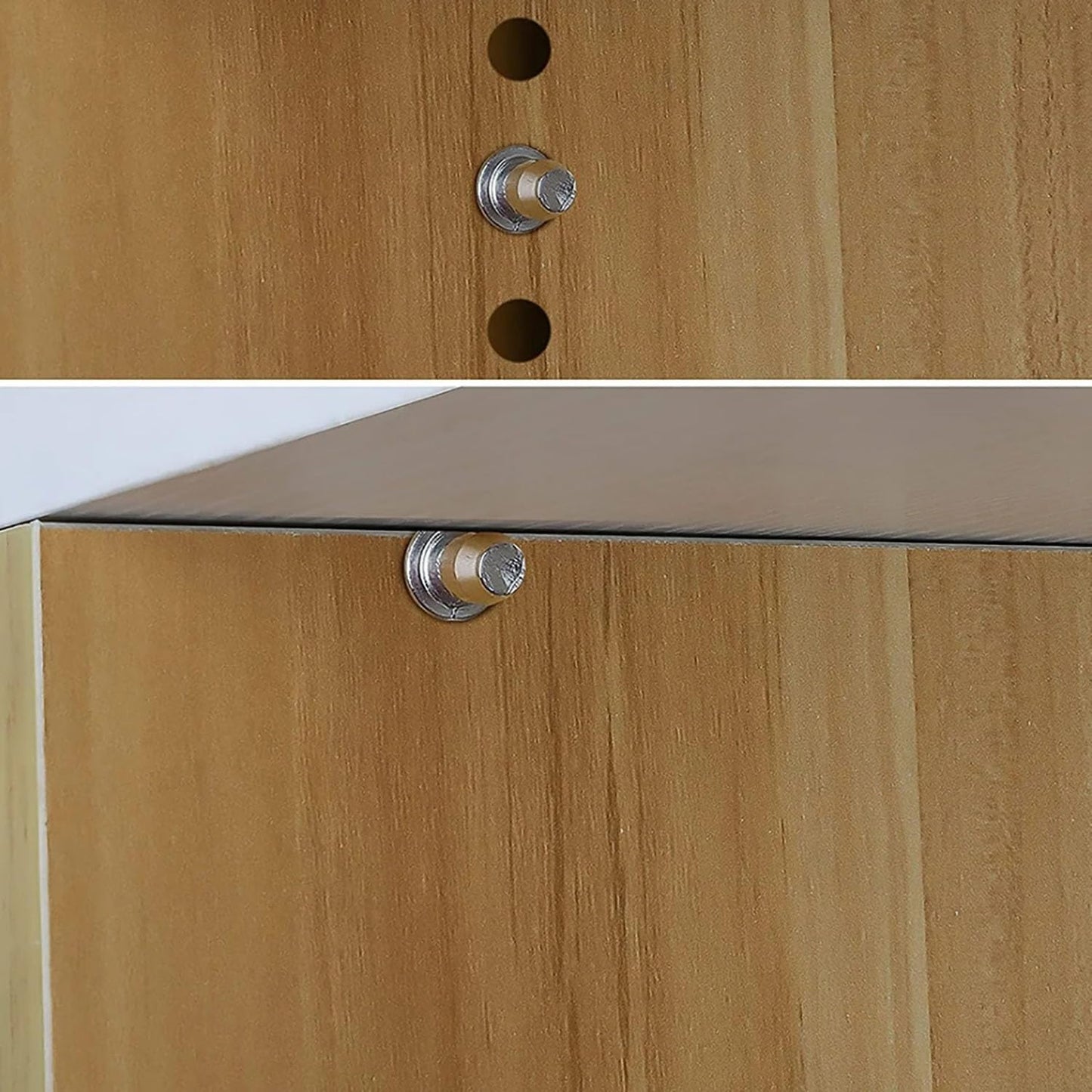 5/16 x 0.2 in (16 x 5 mm) Metal Shelf Support Pins, Adjustable Cabinet and Bookcase Shelf Pegs, Silver Furniture Hardware, 50 Pack