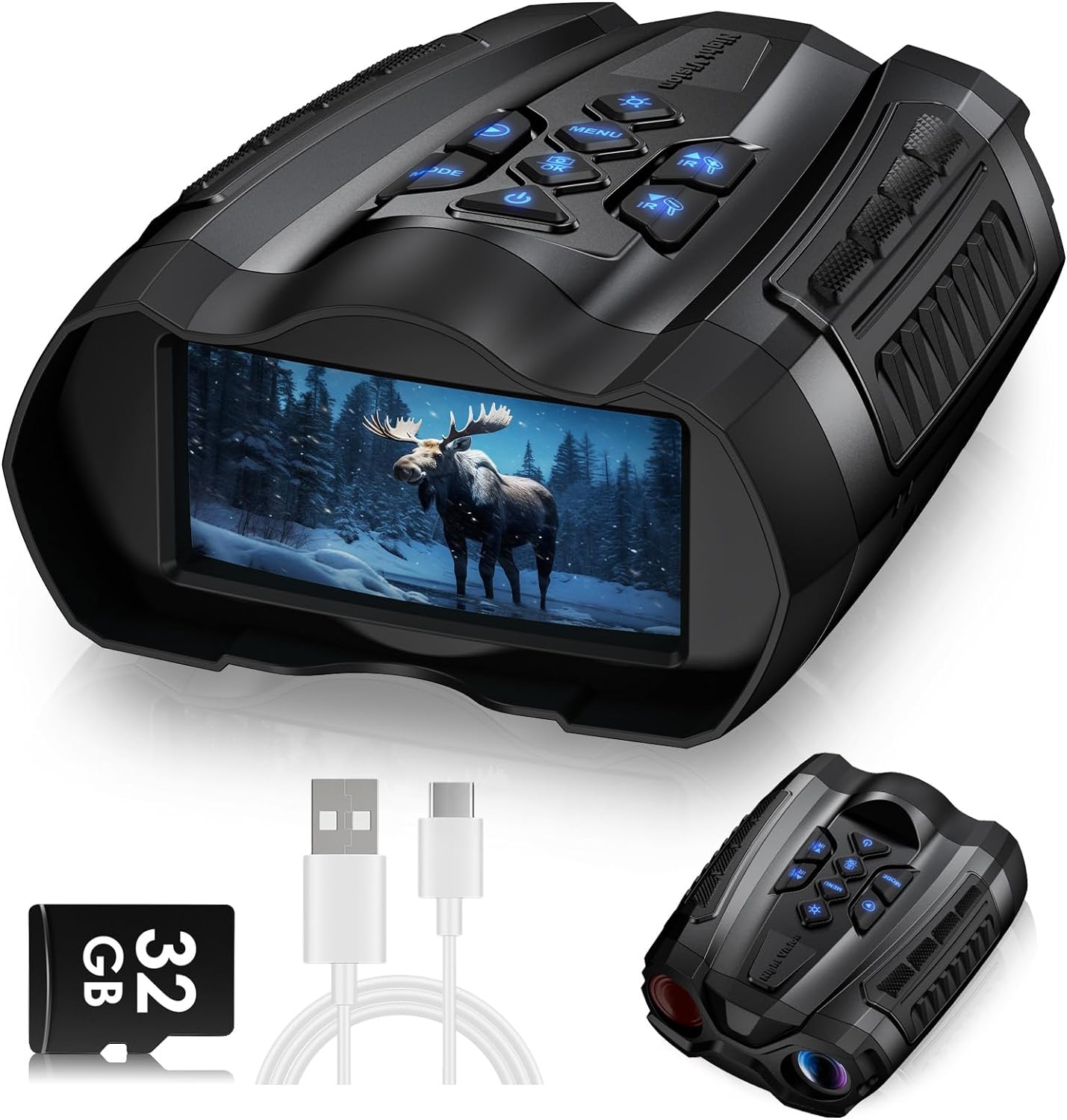 High-Performance 4K Night Vision Goggles with Camera, 10X Zoom & 32GB SD Card - Explore Day and Night