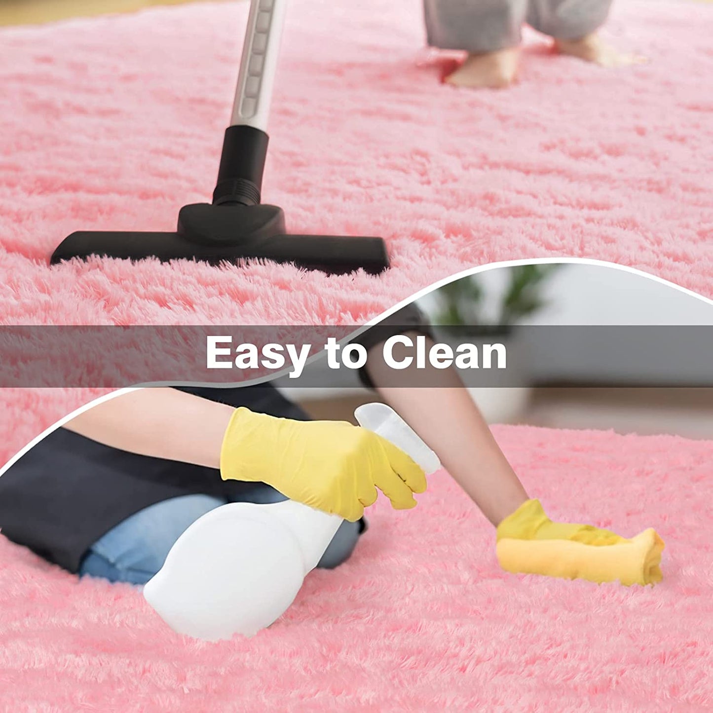 3x5 Feet Pink Soft Plush Shaggy Area Rug