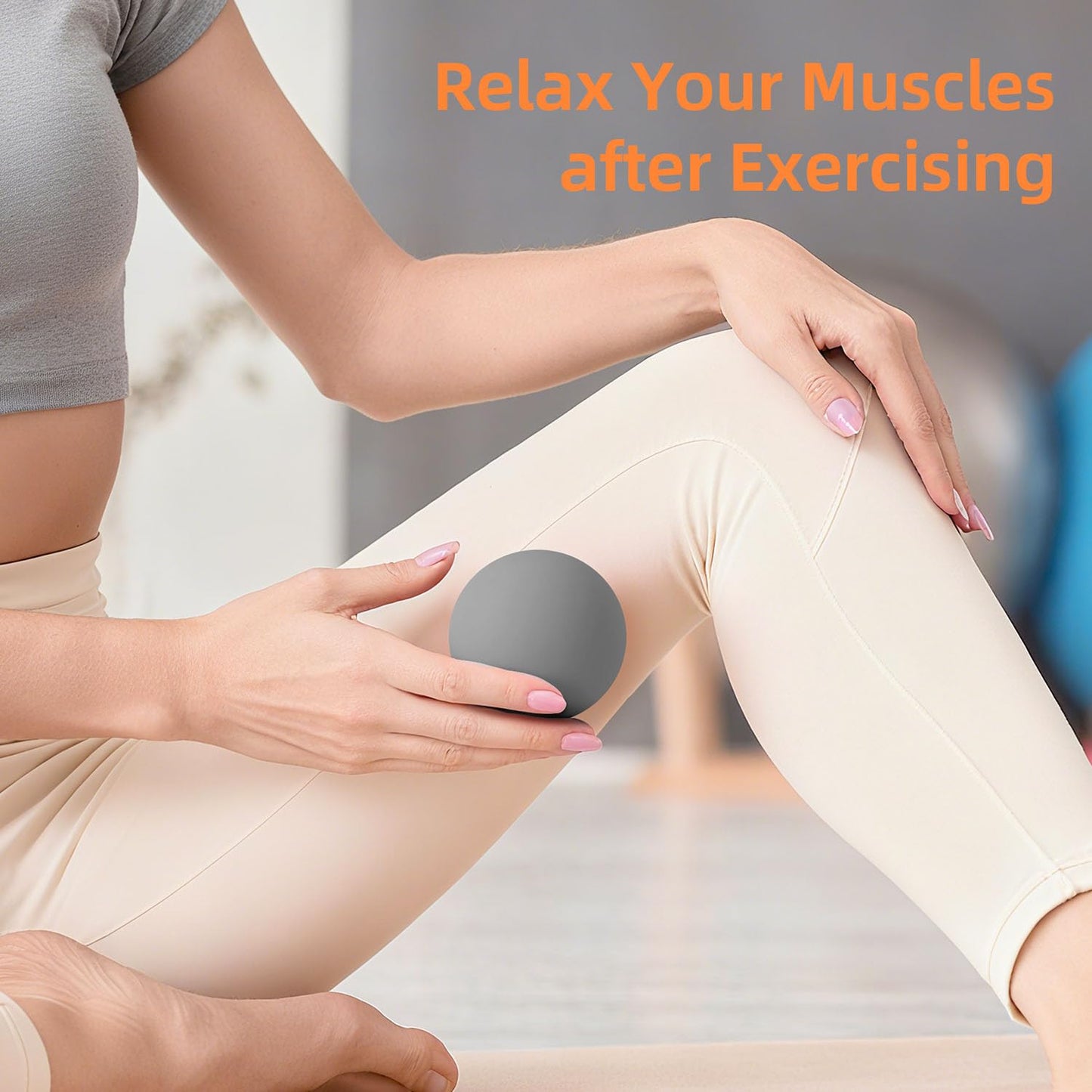 Silicone Lacrosse Massage Ball for Myofascial Release and Plantar Fasciitis Relief - Gray