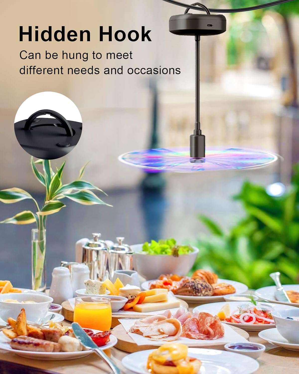 4-Pack Quiet, USB-Rechargeable Table Food Fans for Fly-Free Outdoor Dining