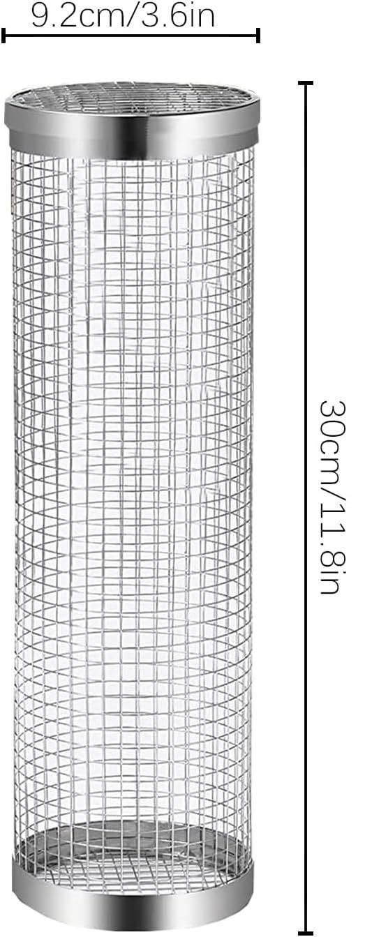 Versatile and Durable Stainless Steel Rolling Grill Basket for Fish, Meat, and Vegetables - Perfect for BBQ Lovers and Outdoor Cooking Enthusiasts