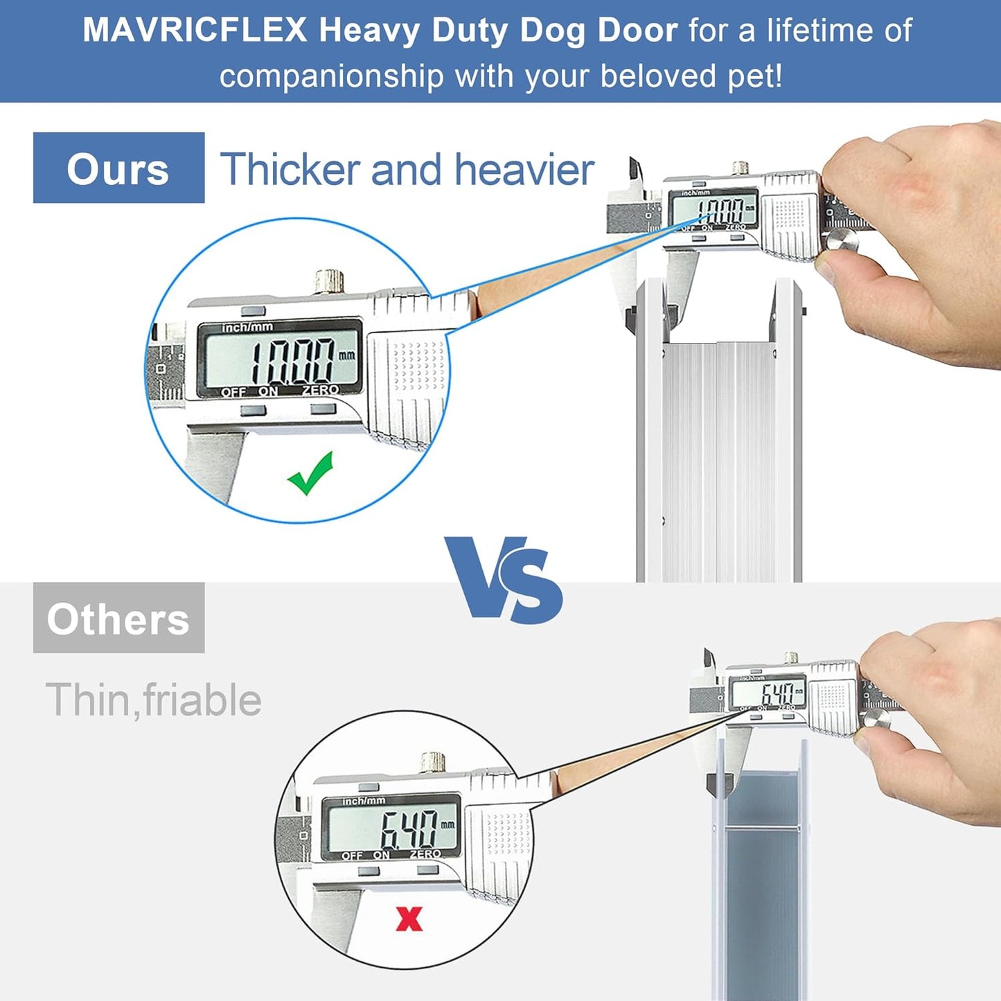 Size Large Rose Gold Aluminum Dog Door - Weatherproof with Magnetic Lock - Fits Dogs up to 100 lbs
