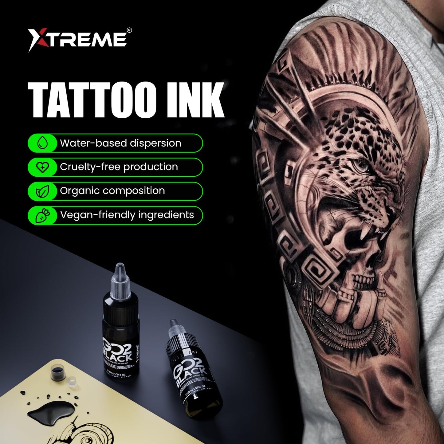 Wormhole Wireless Tattoo Machine Kit with 1,800mAh Battery, 20 Cartridge Needles, and Black Ink