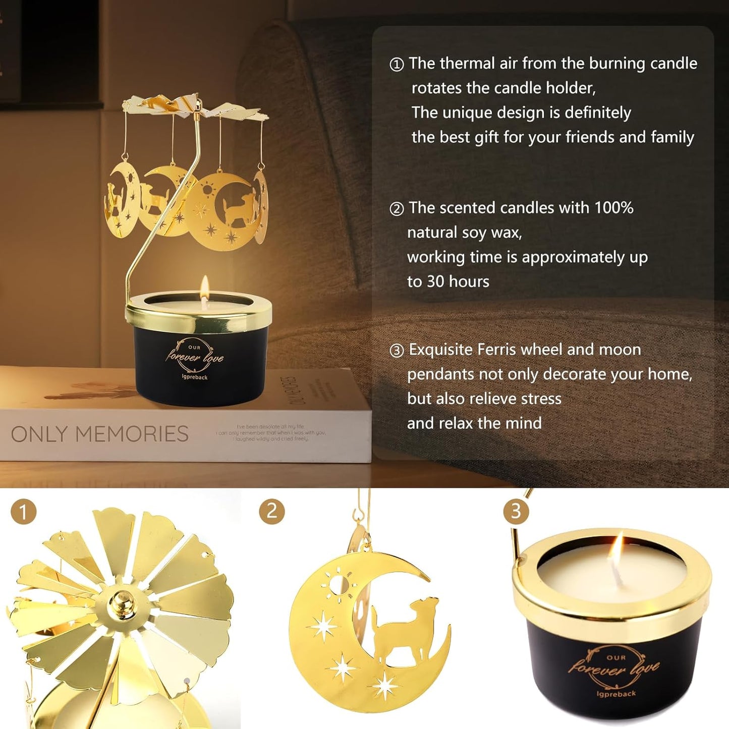 Unique Rotatable Scented Candle Gift Set for Special Occasions