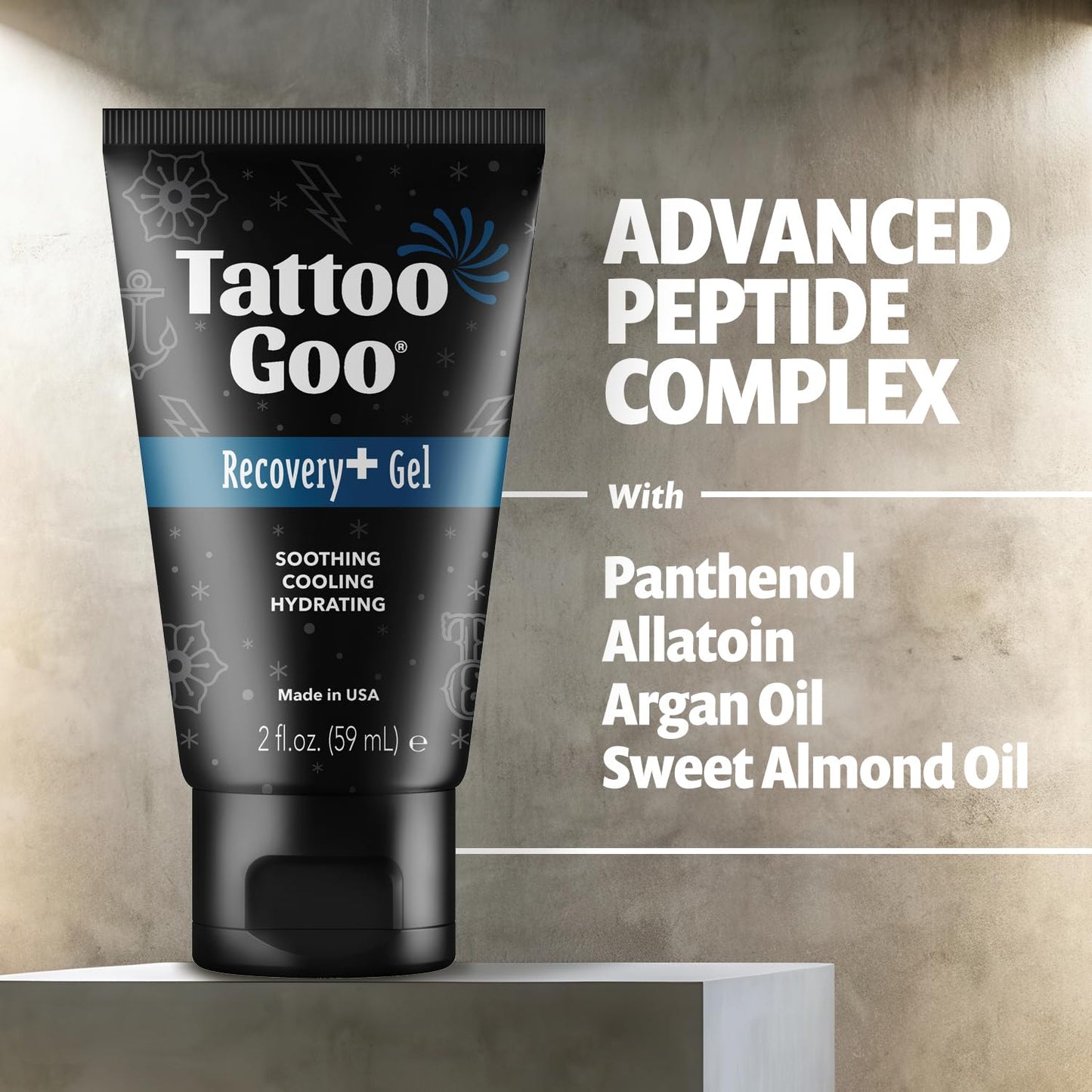 Tattoo Goo Recovery Gel for Tattoo Aftercare - 2 oz (60 ml) - Hydrating & Brightening Gel with Panthenol, Allantoin & Glycerin