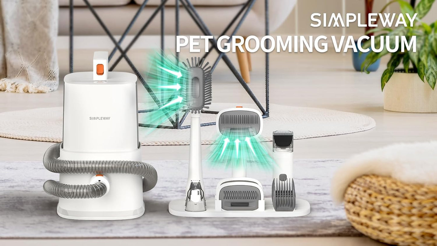 Portable Pet Grooming Vacuum with Powerful Suction & Specialized Tools