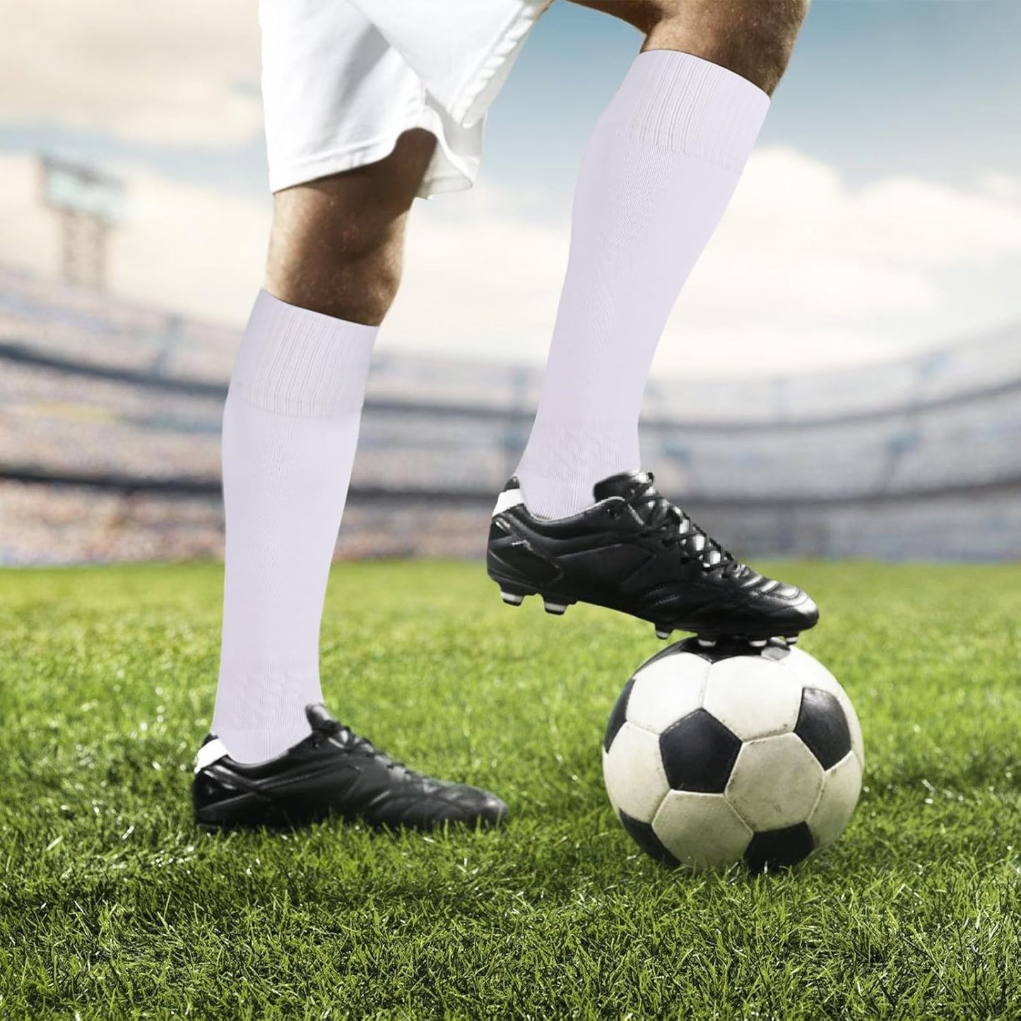 Premium Size S Royal Blue Youth Sports Socks - Royal Blue, Cushioned, Knee High - Ideal for Soccer & More