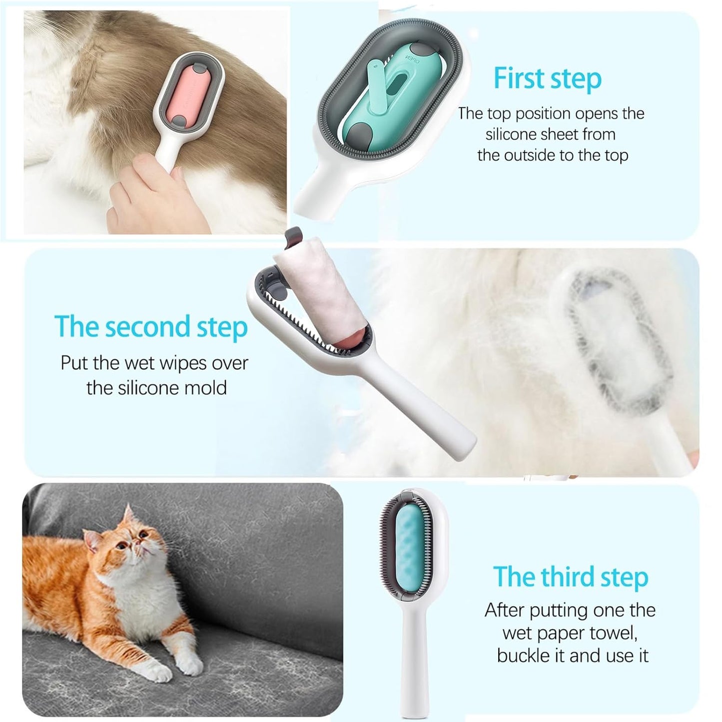 Maximize Pet Grooming with 4-in-1 Cat Brush: For Shedding, Massage & Cleaning