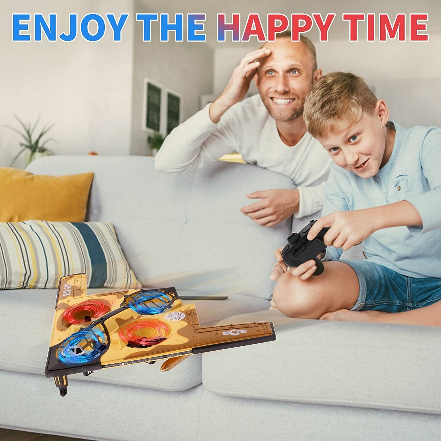 Beginner Remote Control Airplane for Kids 8-12, Cool LED-Lit RC Jet Plane, Stunt-Performing, Easy Maneuverability, Safe & High-Quality Material, Inspired by B2 Spirit Bomber - Perfect Gift for Young Flight Enthusiasts