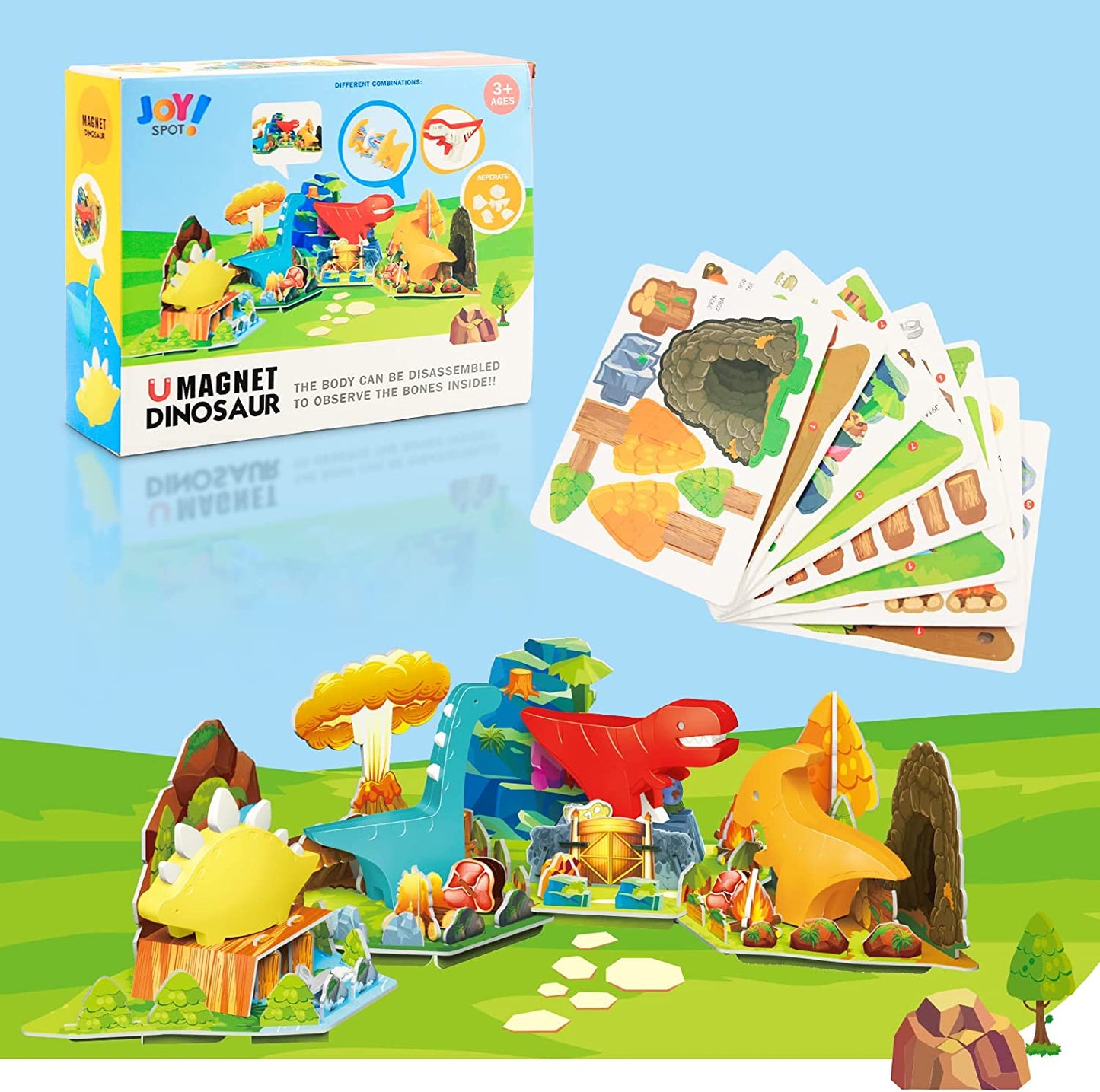 3D Magnetic Dinosaurs Toy Play Set for Toddlers Learning & Development