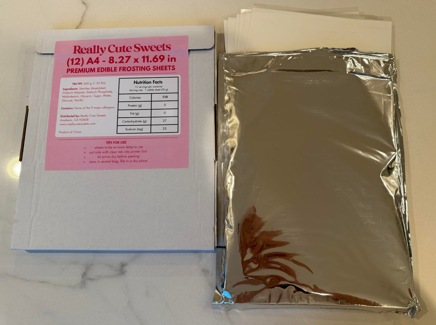 A4 Edible Frosting Sheets for Printers - 12 Pack Premium Icing Paper for Cakes and Cookies