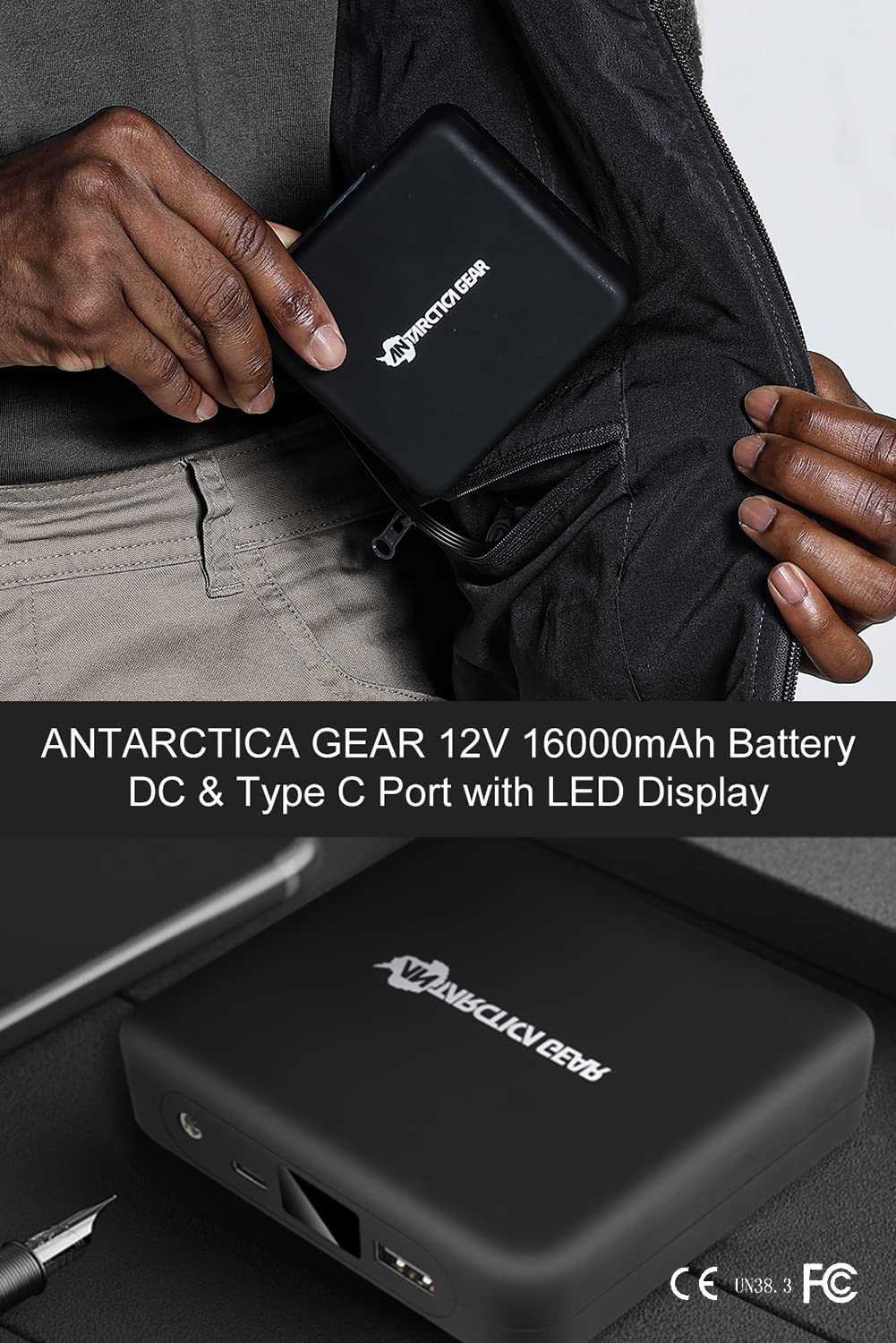 Heated Jacket with 12V 16000mAh Battery Pack - Polar Fleece Winter Hooded Coat for Men and Women