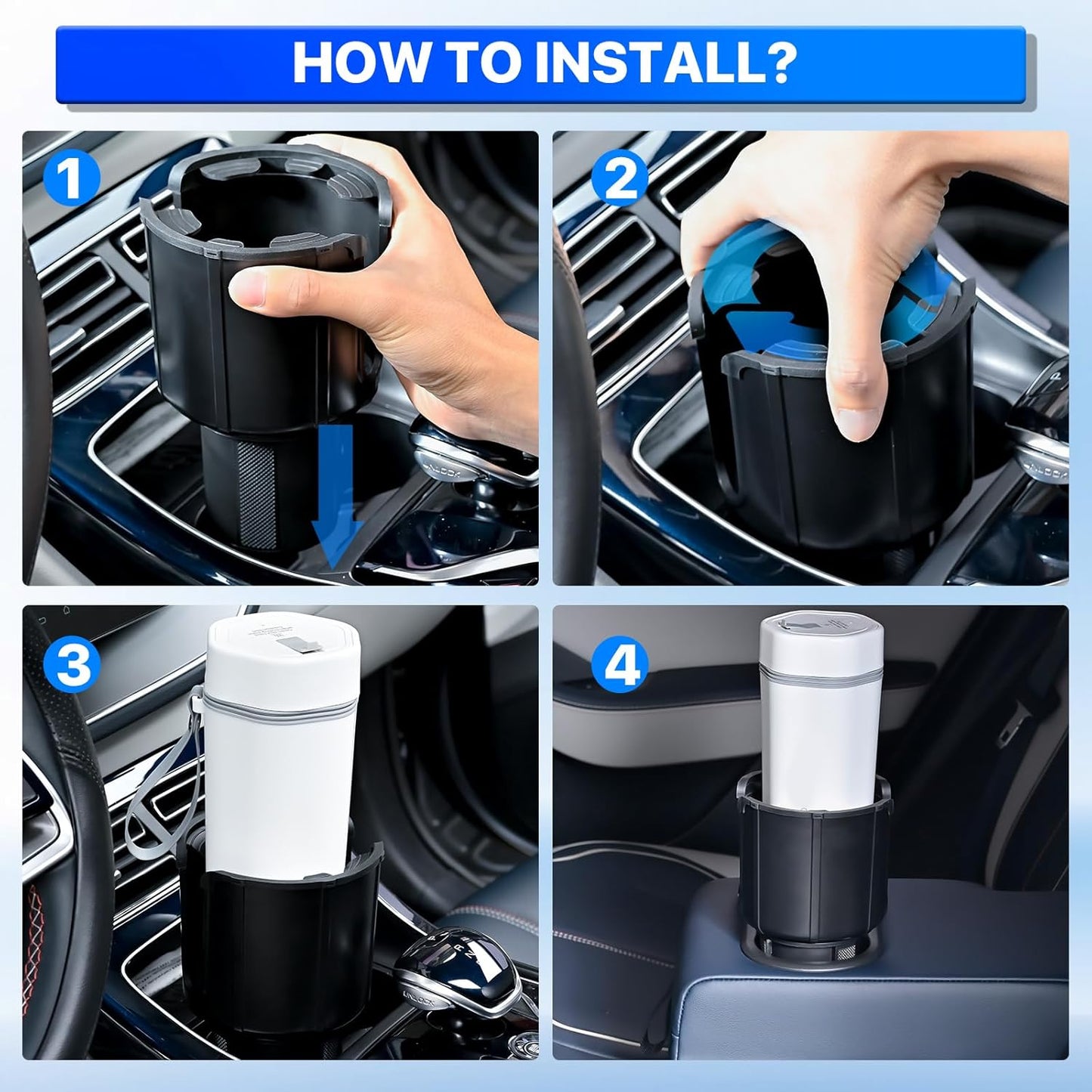 Maximize Space with Our Cup Holder Expander Adapter – Fits Yeti, Nalgene, Hydro Flasks & More!
