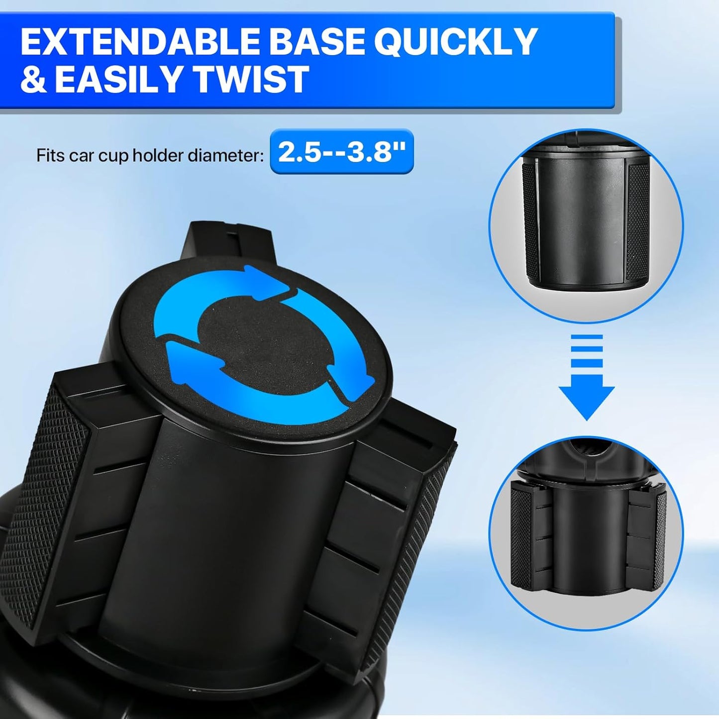 Maximize Space with Our Cup Holder Expander Adapter – Fits Yeti, Nalgene, Hydro Flasks & More!