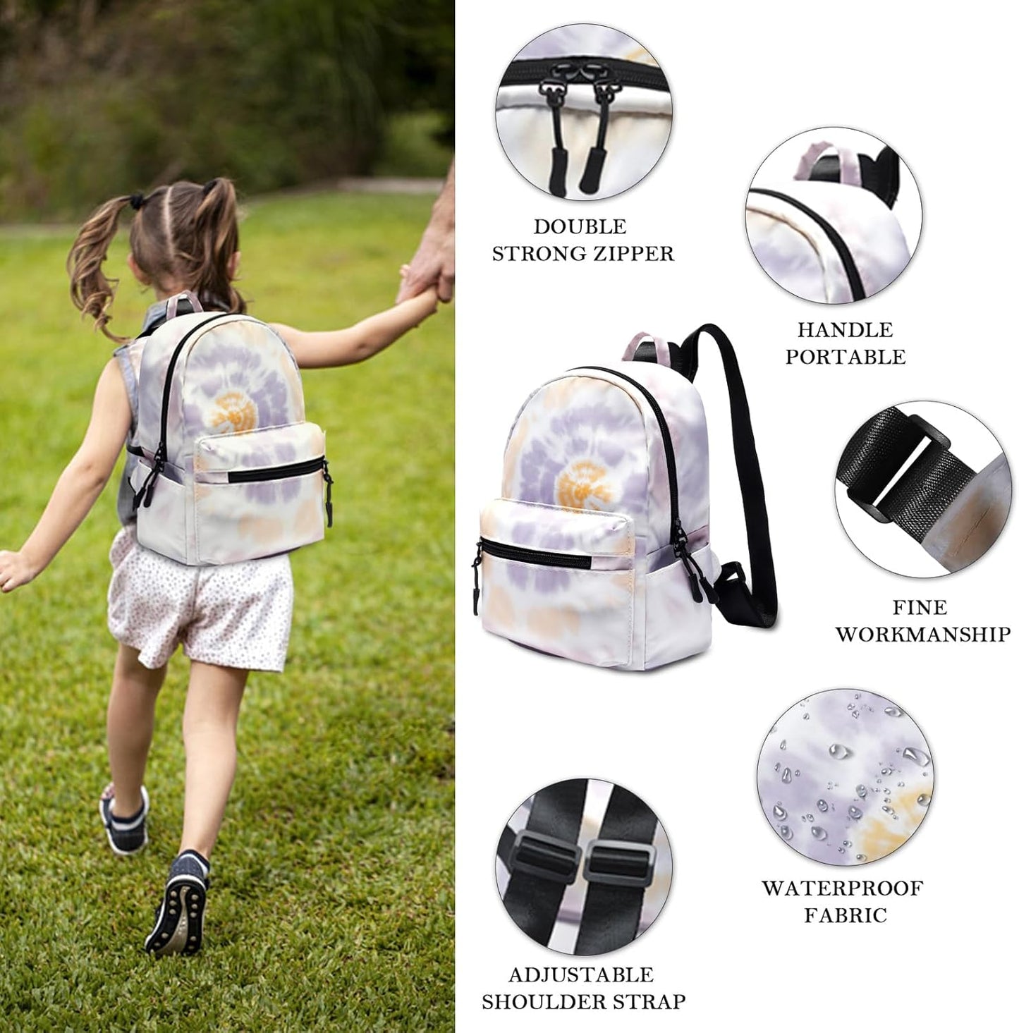 Lightweight Waterproof Mini Backpack for Kids and Women, Colorful Designs