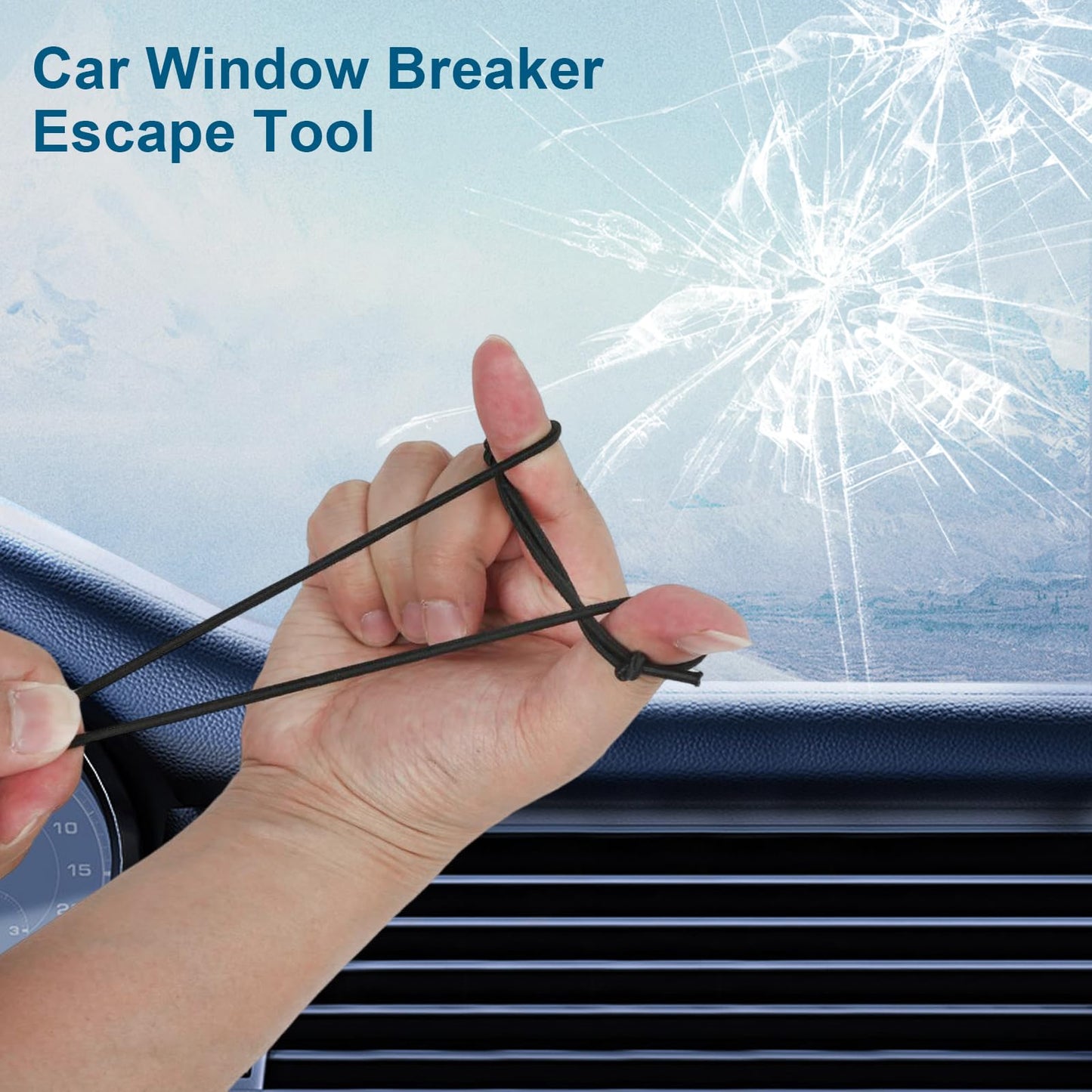 Car Window Breaker Bracelet, Tungsten Carbide Bead Emergency Escape Wrist Strap for Tempered Side Window Glass, Self-Rescue Tool, 1 Pc