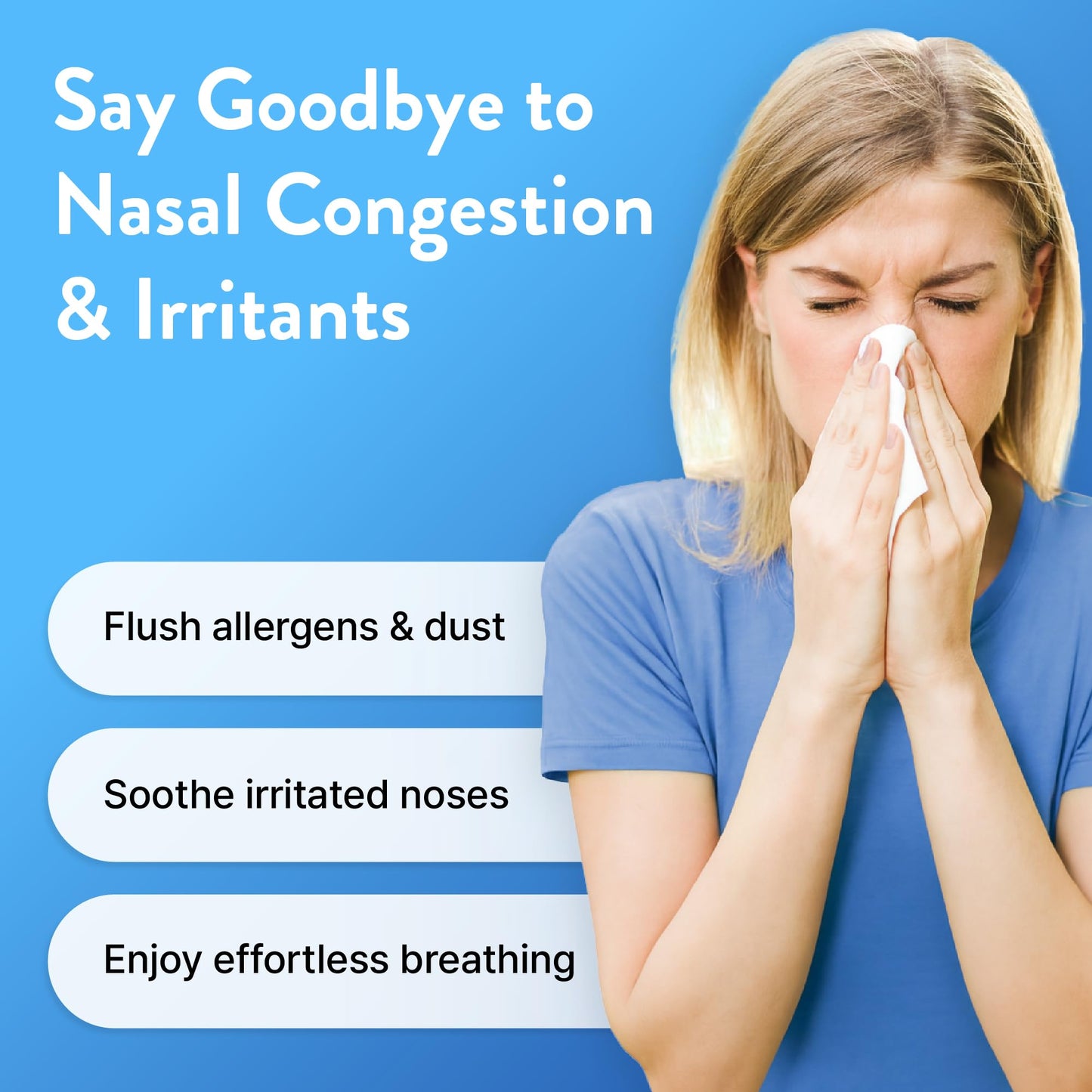 16.9 fl oz (500 mL) Nasal Rinse Kit with Smart Flow Control Valve, 40 Salt Packets, and 2 Nozzles