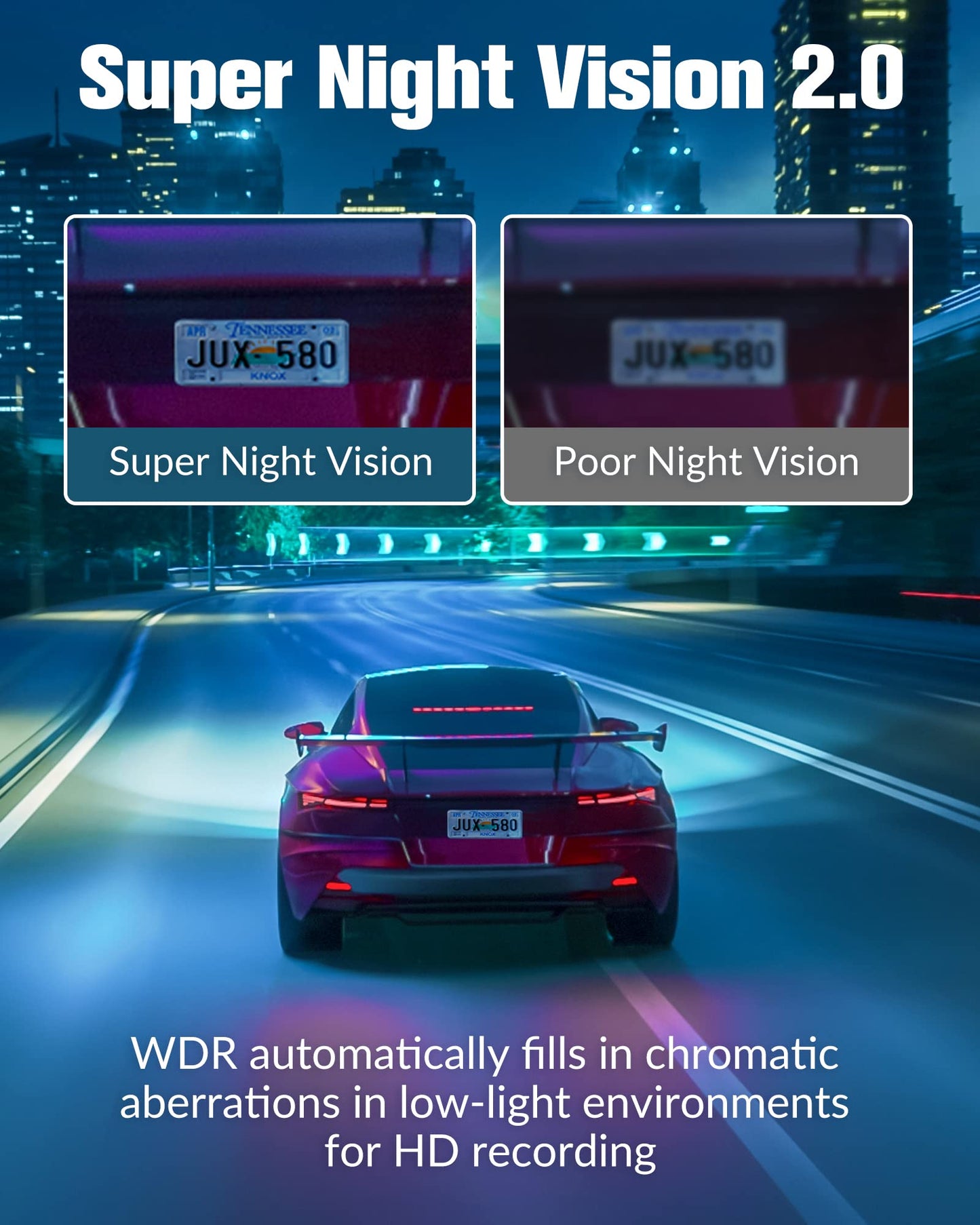 3 Channel Dash Camera for Cars - 4K UHD Front, Rear, and Inside Cabin Triple Dash Cam with 32GB SD Card and IR Night Vision