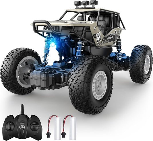 All-Terrain RC Monster Truck - Durable Metal Shell, Dual Batteries, 1/20 Scale