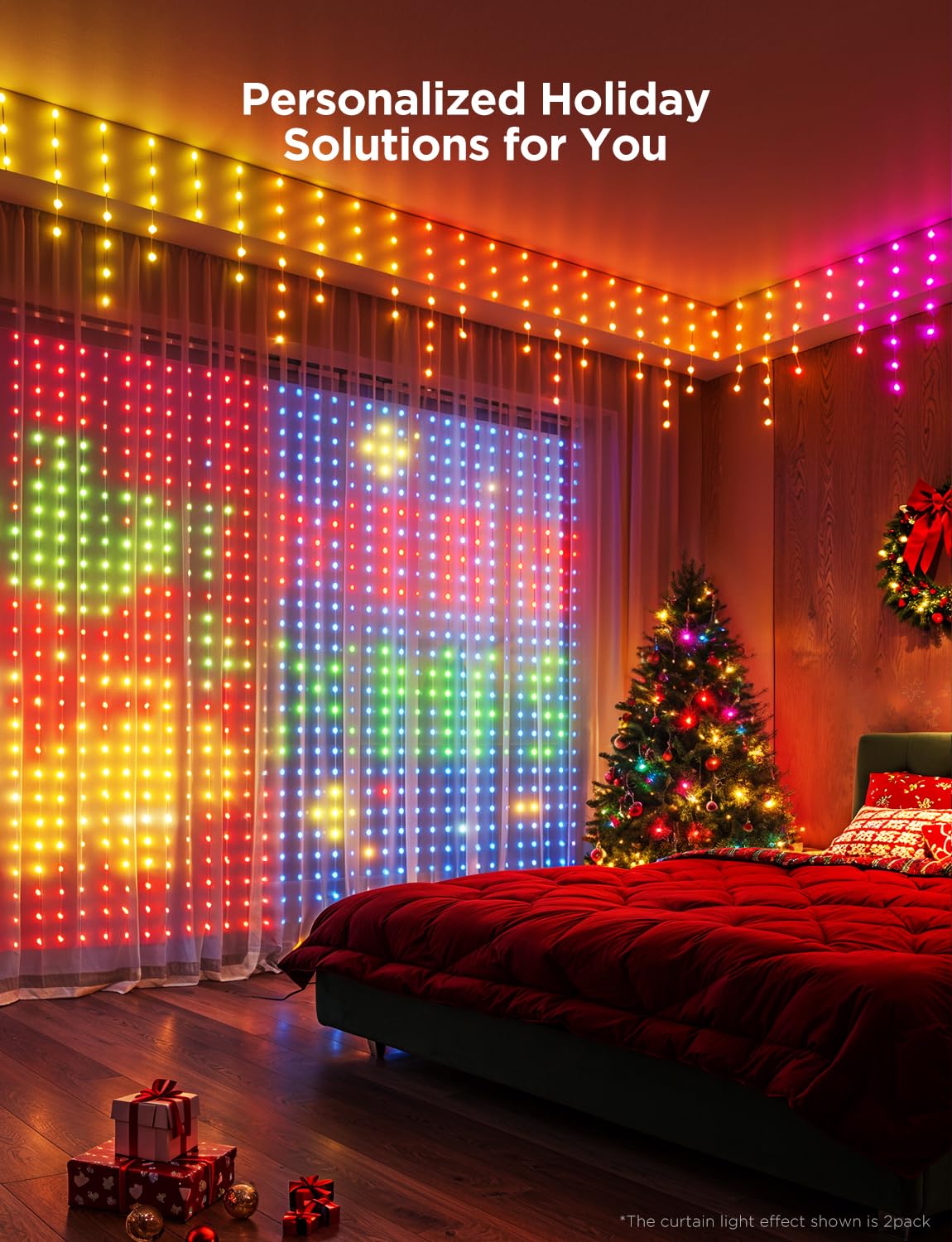 Govee Holly-Jolly Christmas Bundle - Smart RGBIC LED Curtain, String, and Icicle Lights