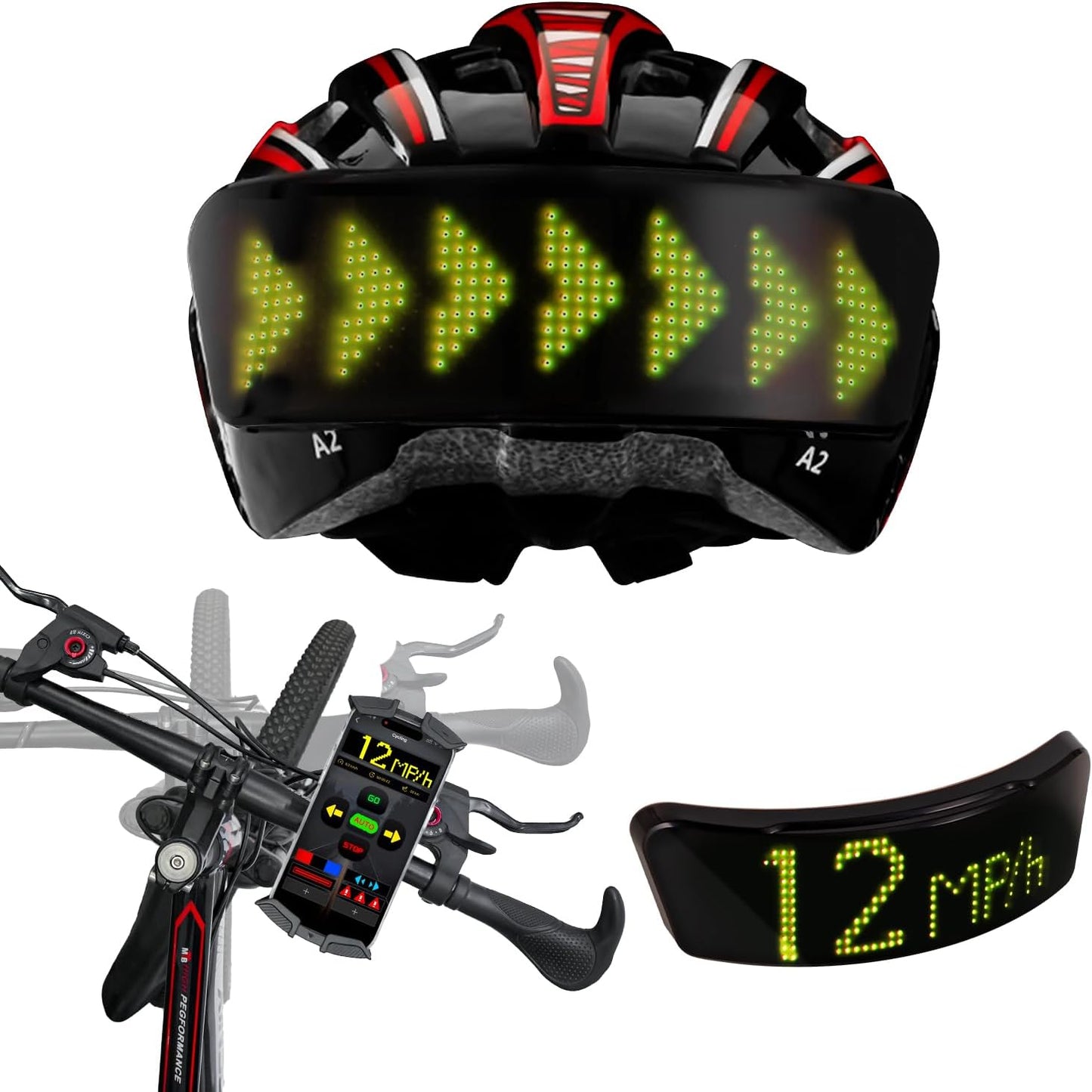 Smart LED Helmet Tail Light: Brake-Sensing, USB Rechargeable, Adjustable Sensitivity