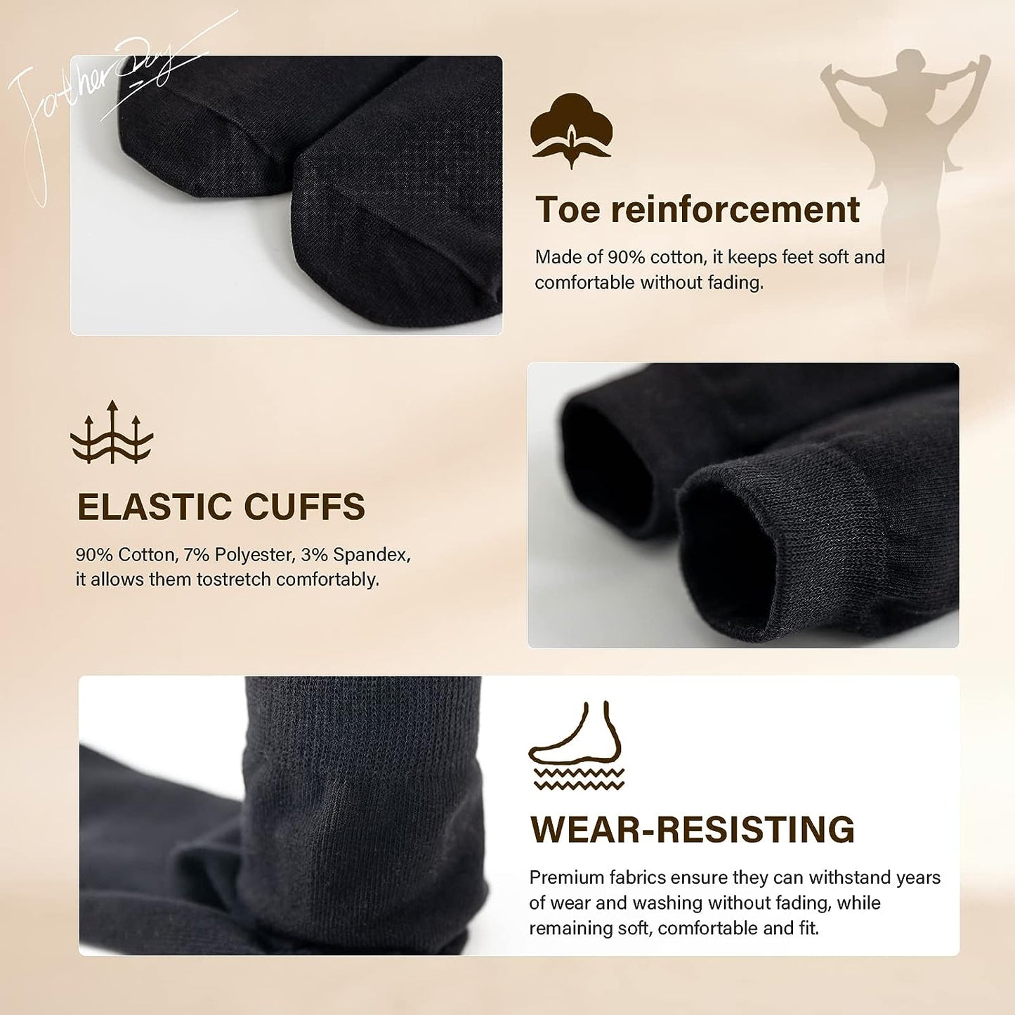 "I'm Not Sleeping I'm Just Resting My Eyes" Black Socks Funny Gift