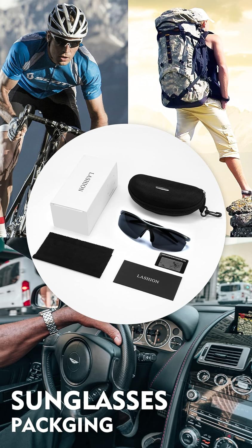 Men's Polarized Sunglasses: Advanced UV Protection, Ultralight Al-Mg Frame for Cycling, Golfing & Driving
