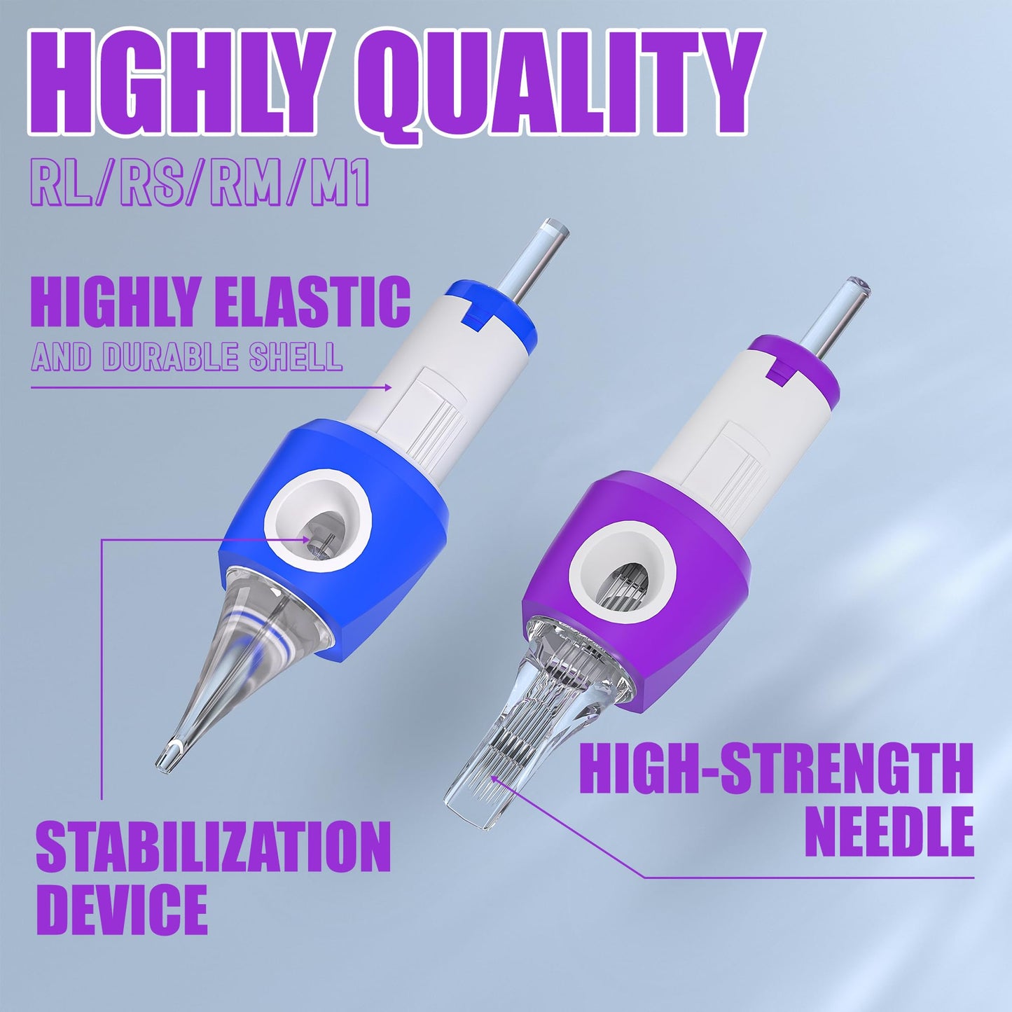 50-Piece #10 Bugpin Tattoo Cartridge Needles Mixed Round Liner 3RL 5RL 7RL 9RL 11RL