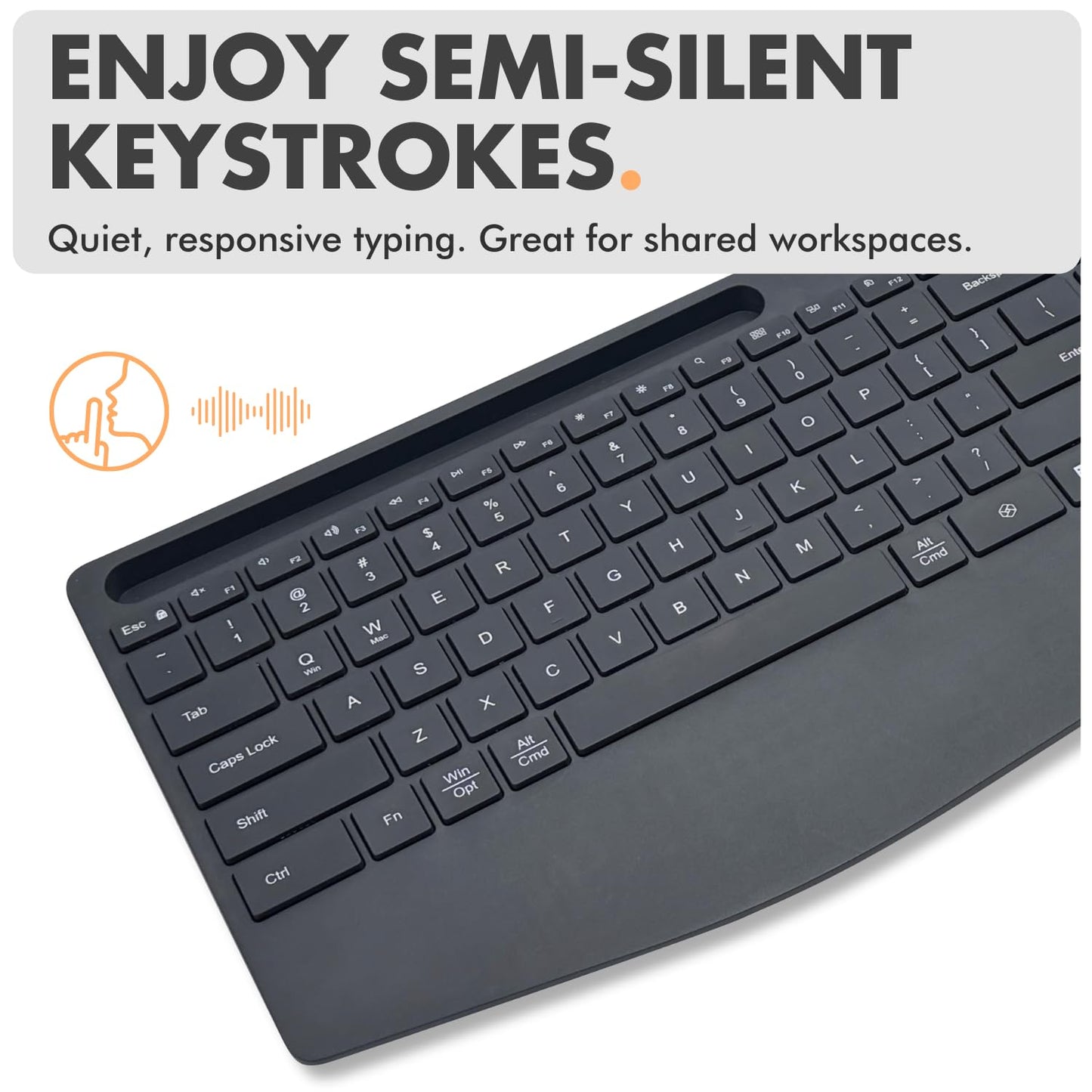 X9 Wireless Keyboard and Mouse Combo - Bluetooth & 2.4GHz Multi-Device Full Size Silent Set with Wrist Rest & Phone Holder