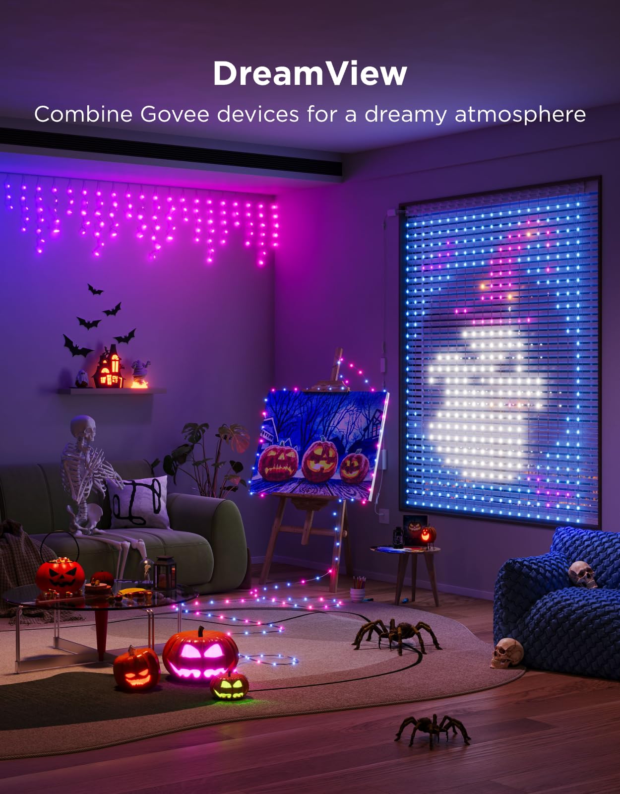 Govee Holly-Jolly Christmas Bundle - Smart RGBIC LED Curtain, String, and Icicle Lights
