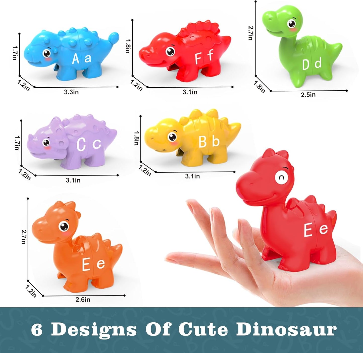 ABC Dinosaur Alphabet Match Game - Educational Toys for Toddlers 2-5 Years