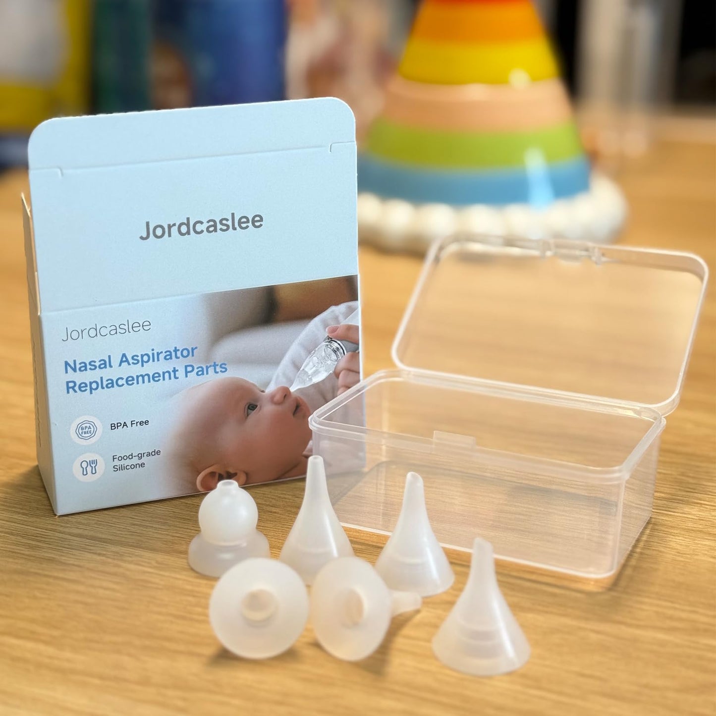 6-Piece Nasal Aspirator Replacement Tips, Soft Food-Grade Silicone Suction Heads
