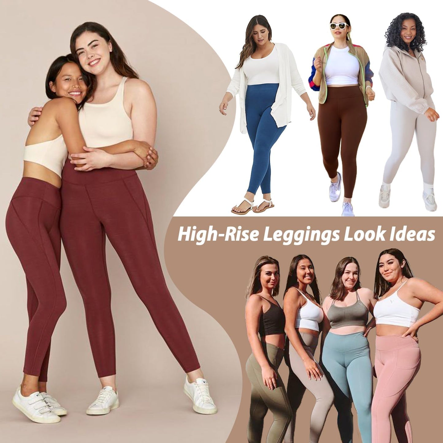Gray High Waist XL Plus Size Leggings for Women - Non See Through, Super Soft Yoga Pants