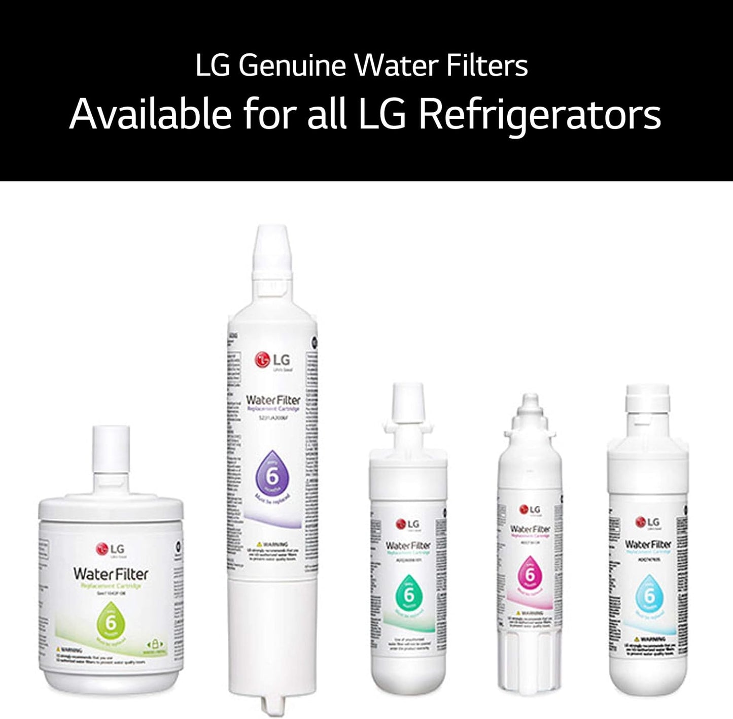 LG LT500P3 Refrigerator Water Filter 3-Pack, NSF Certified for Cleaner, Fresher Tasting Water
