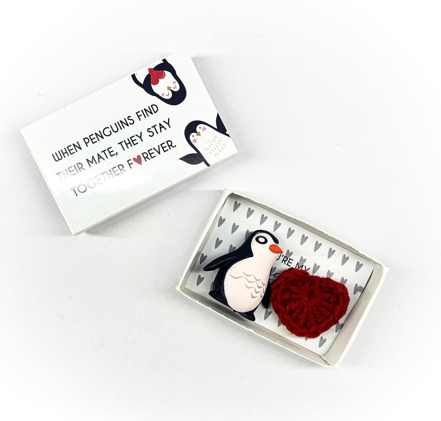 Mini Penguin Love Token in Matchbox: Unique Anniversary & Valentine Gift
