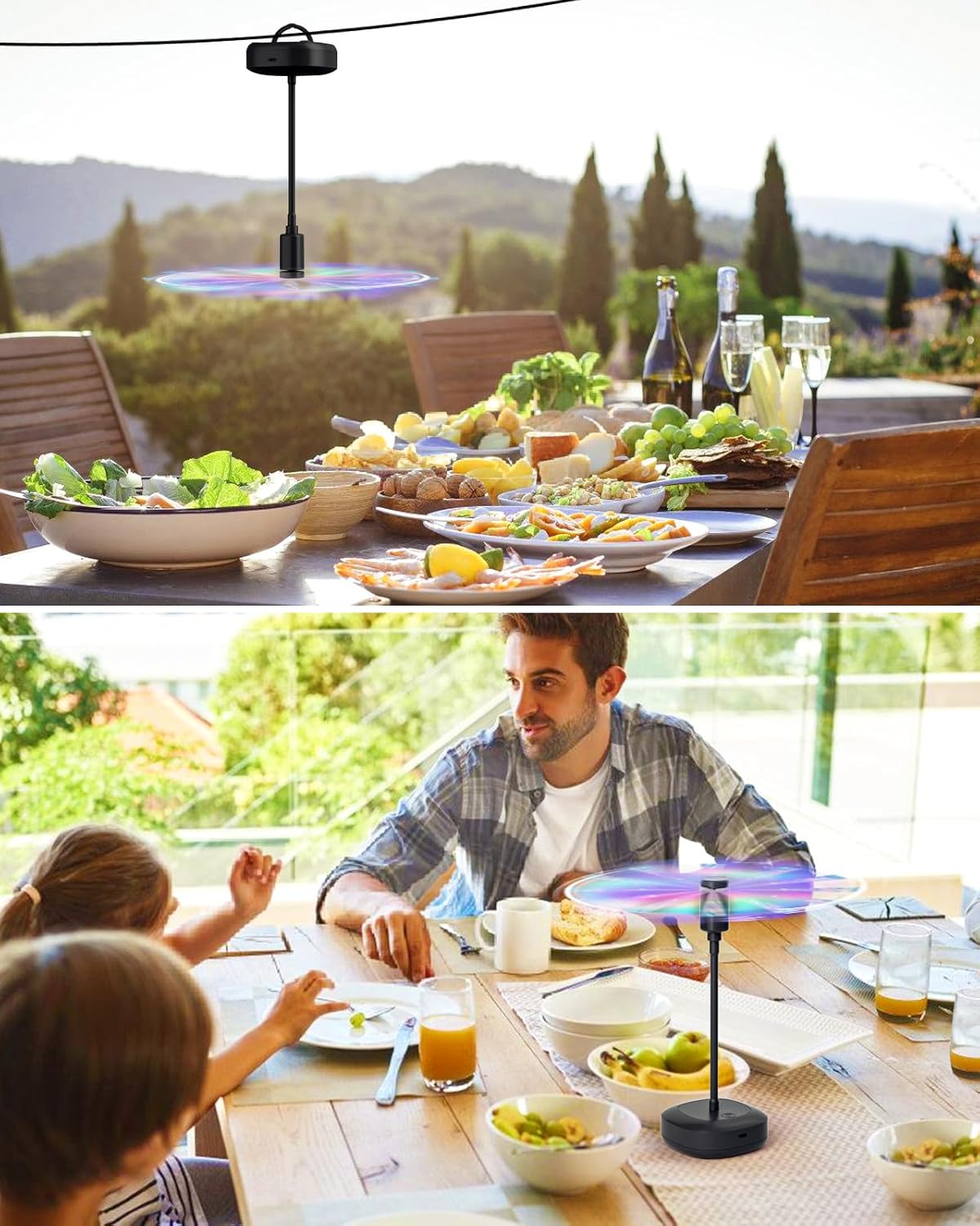 4-Pack Quiet, USB-Rechargeable Table Food Fans for Fly-Free Outdoor Dining