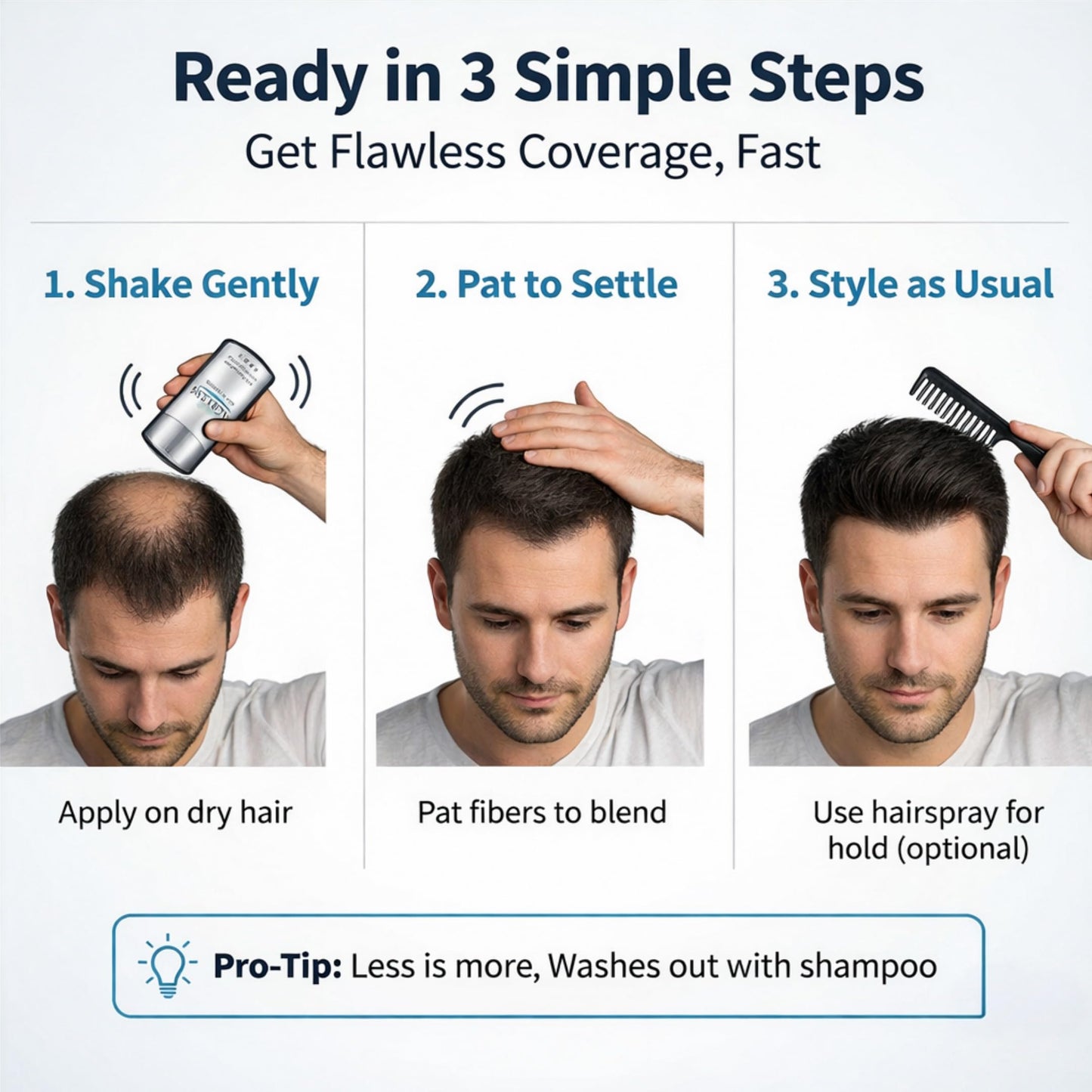 Instantly Ageless Hair in Seconds Hair Building Fibers for Thinning Hair, Black - 0.83 oz (23g)