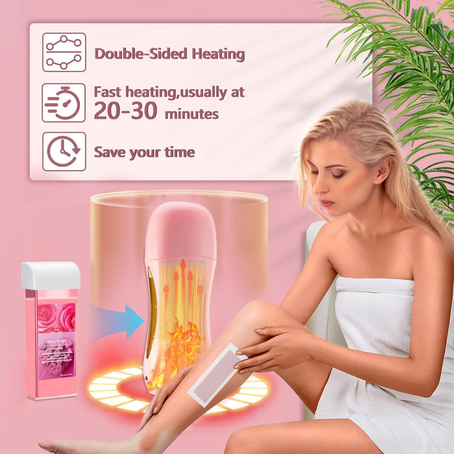 Honey & Lavender Roll On Wax Kit for Body Hair Removal, No Applicator