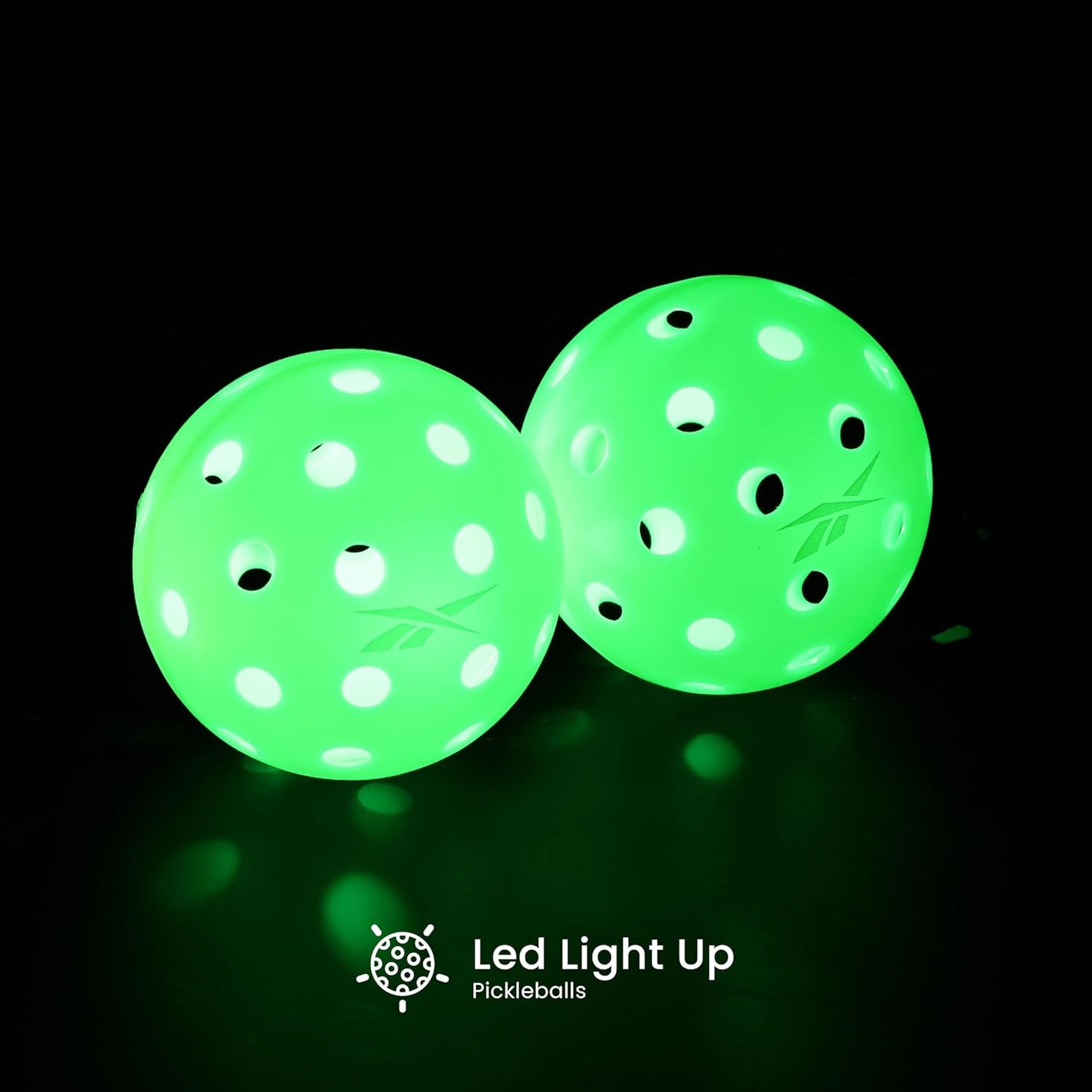 Reebok LED Pickleball Set with Fiberglass Paddles & Light-Up Balls - Ideal for Night Play