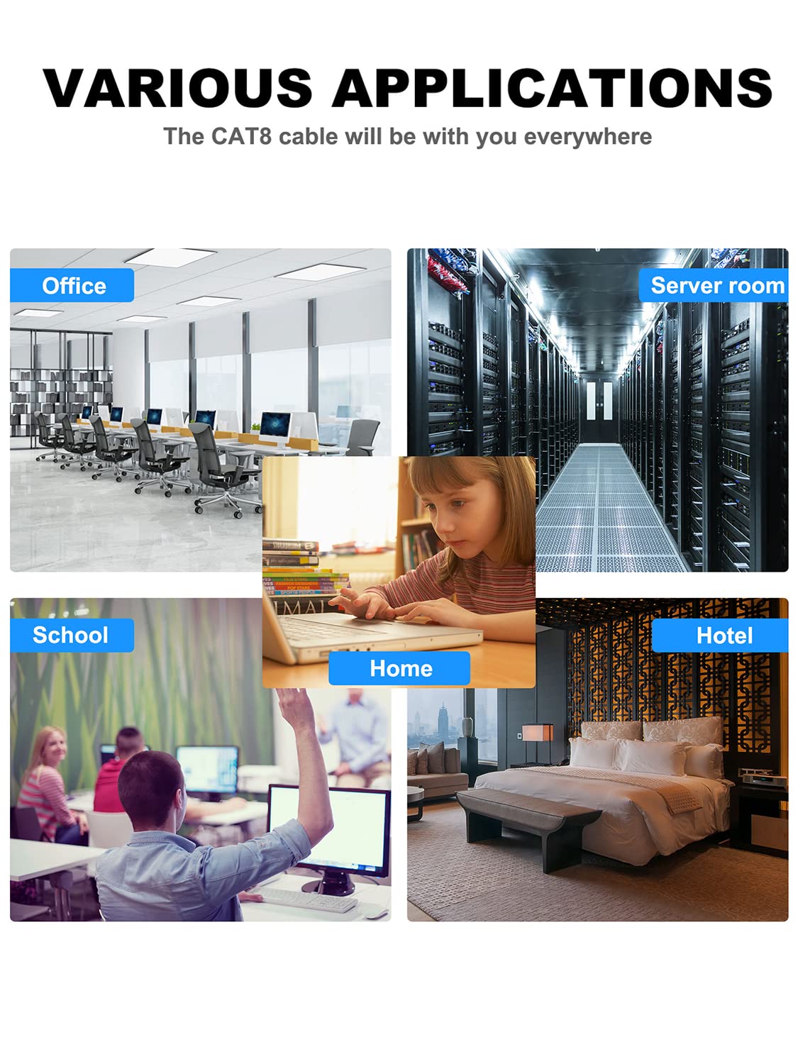High-Speed 10 ft Cat 8 Ethernet Cable, 40Gbps - Ultimate Online Experience