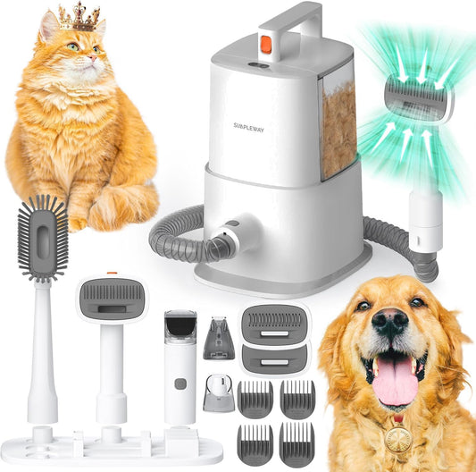 Portable Pet Grooming Vacuum with Powerful Suction & Specialized Tools