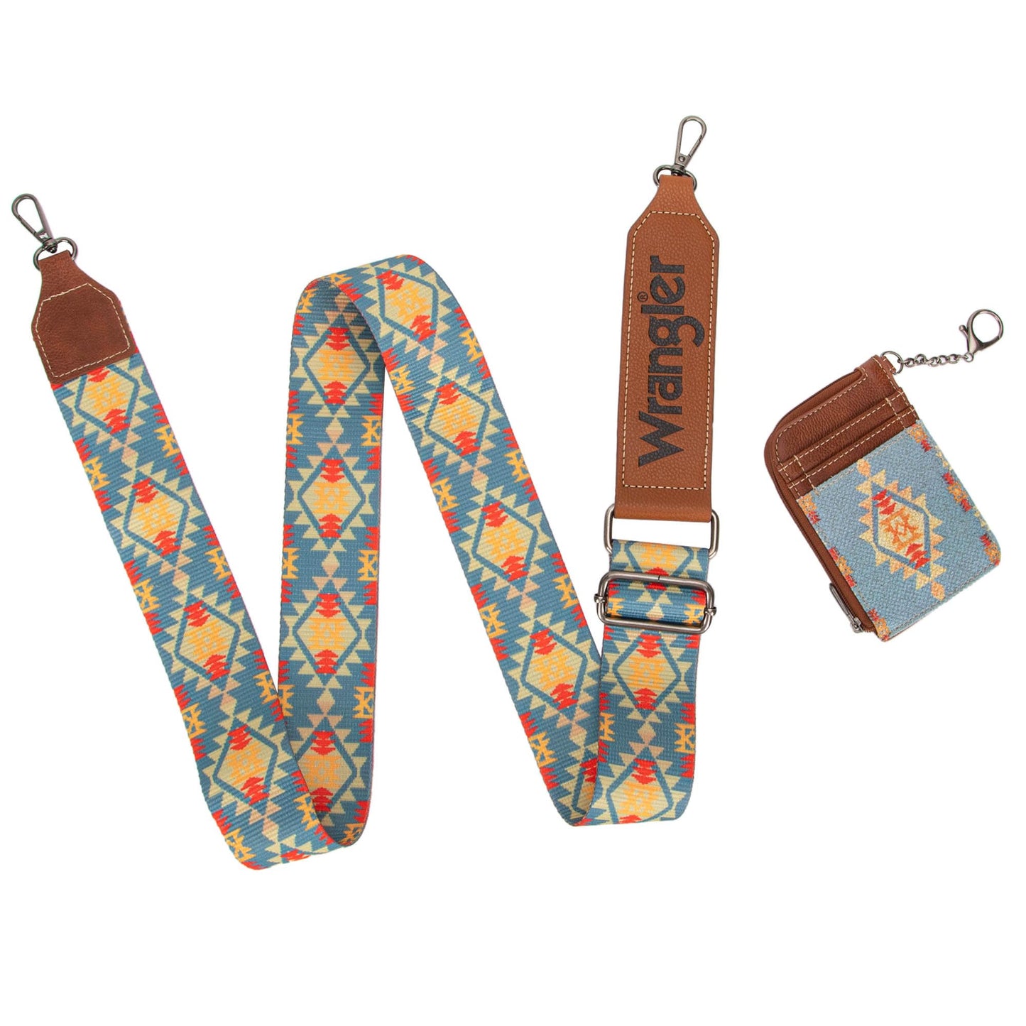 Wrangler Purses and Handbags for Women Boho Aztec Tote Bag Hobo Shoulder Top Handle Handbags with Wide Guitar Strap Fall Collection Birthday Gift WG2202-MIXWCF