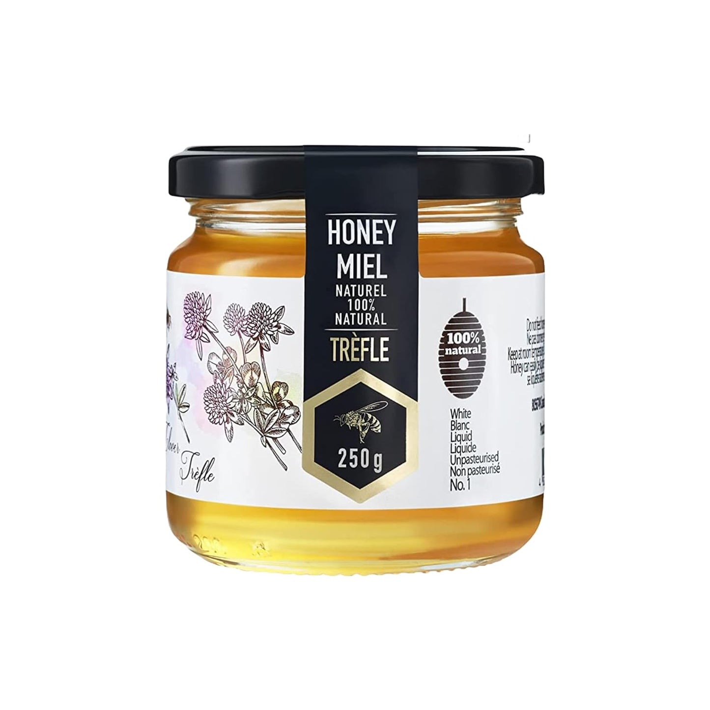 Premium Clover Trèfle Raw Honey by Honigma: 100% Pure, Unfiltered & Unpasteurized - 250g/8.8oz Twin Pack