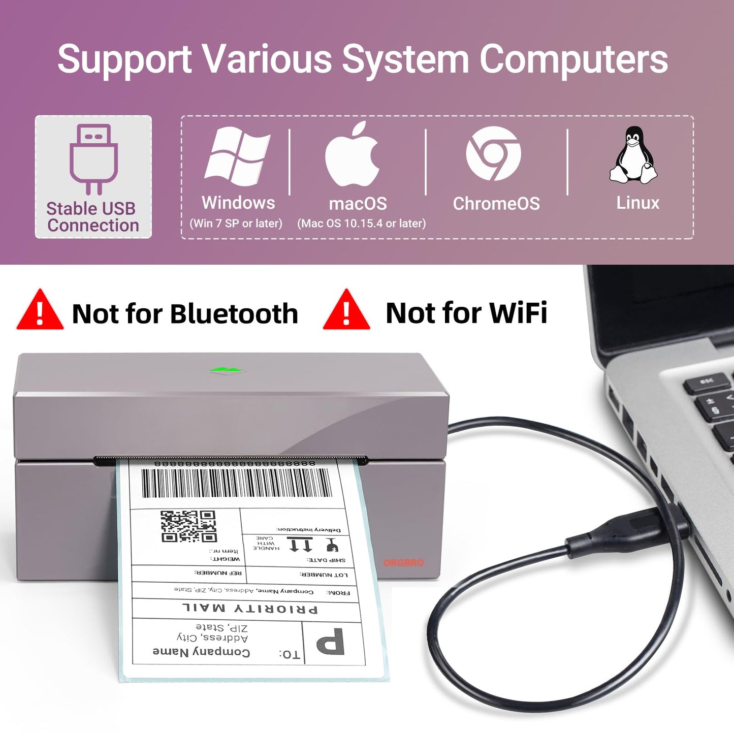 High Speed 4x6 Thermal Shipping Label Printer - Z1 USB Commercial Label Maker