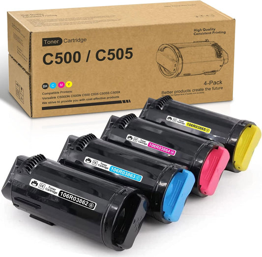 VersaLink C500/C505 High-Yield Toner Cartridges (Black/Cyan/Magenta/Yellow) - 4-Pack