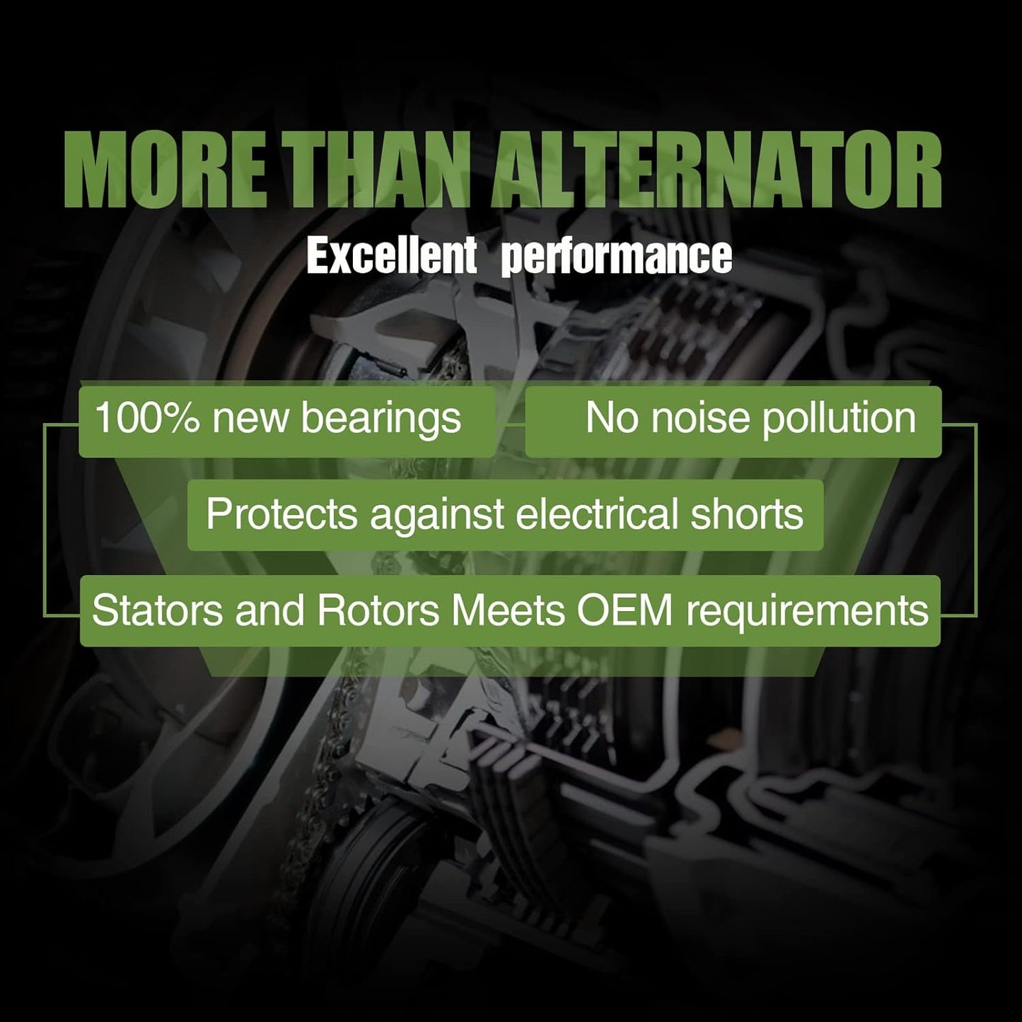 High Output 105Amp 3-Wire 10SI Self-Exciting Alternator for SBC BBC GM - Max Power & Efficiency